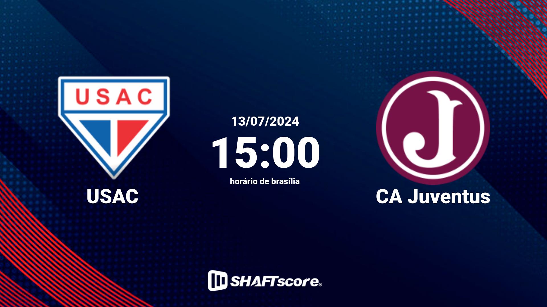 Estatísticas do jogo USAC vs CA Juventus 13.07 15:00