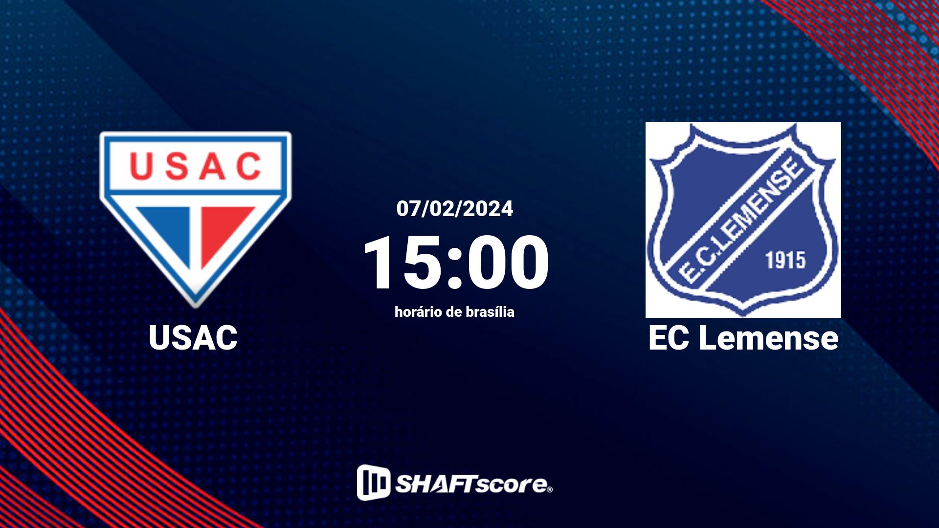 Estatísticas do jogo USAC vs EC Lemense 07.02 15:00