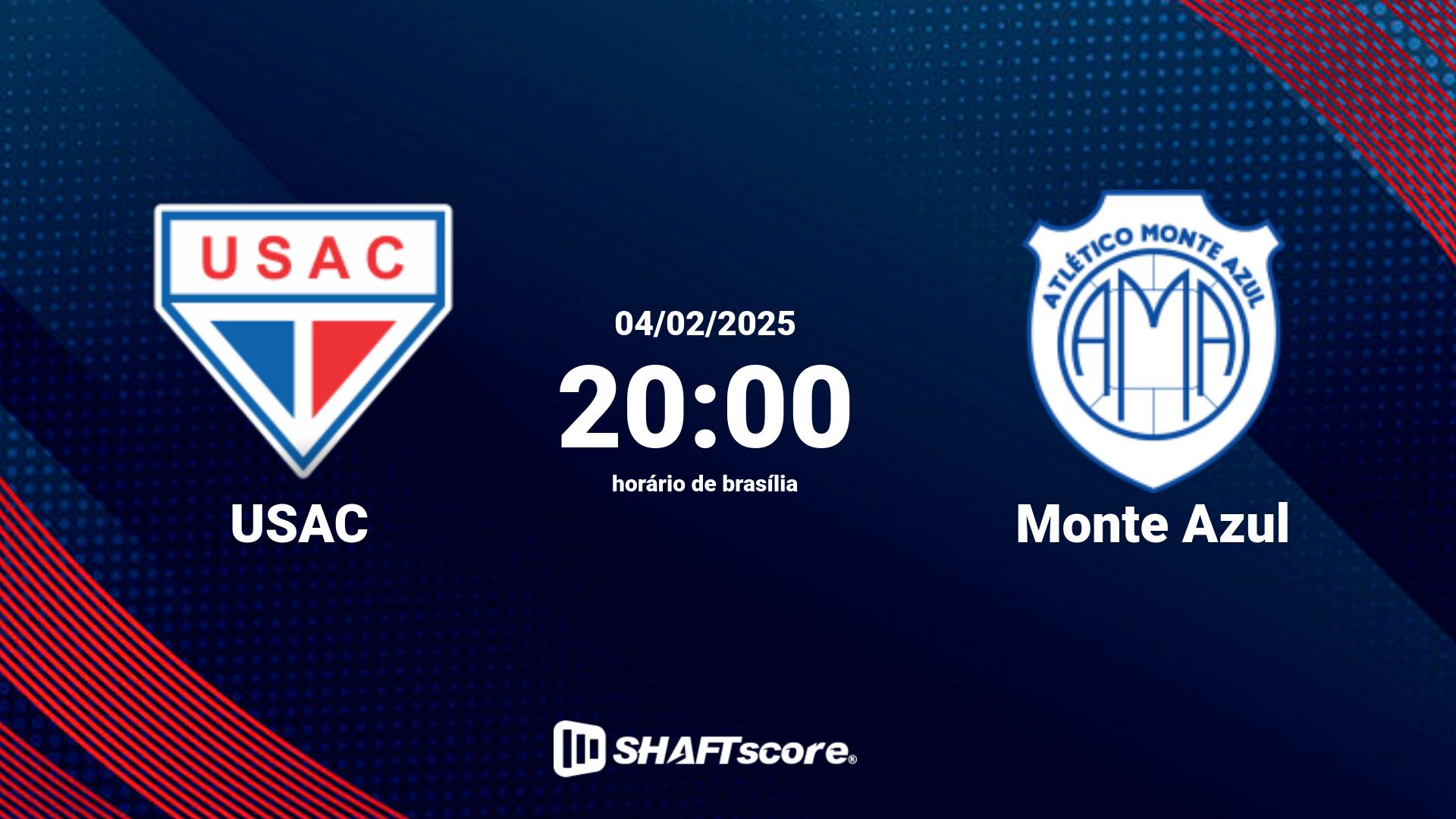 Estatísticas do jogo USAC vs Monte Azul 04.02 20:00