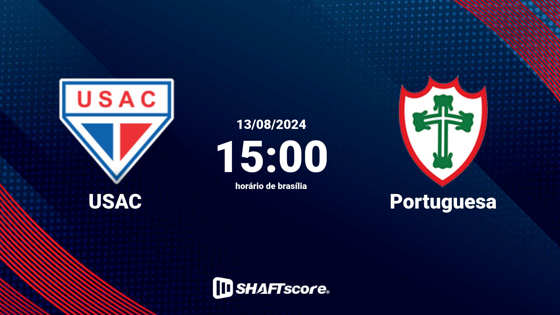 Estatísticas do jogo USAC vs Portuguesa 13.08 15:00