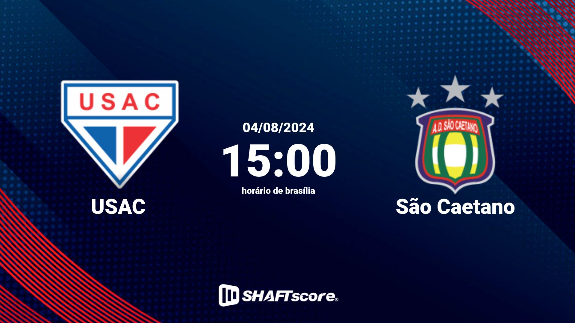 Estatísticas do jogo USAC vs São Caetano 04.08 15:00