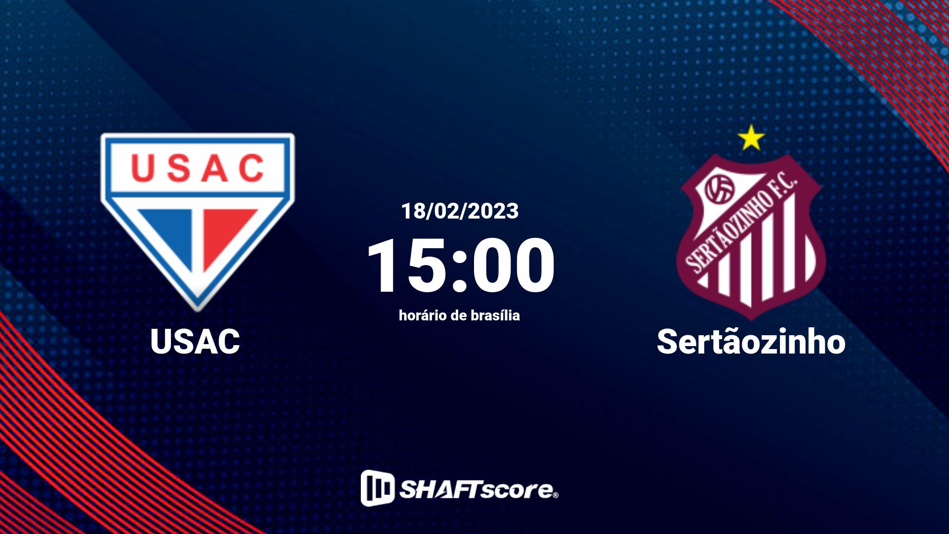 Estatísticas do jogo USAC vs Sertãozinho 18.02 15:00