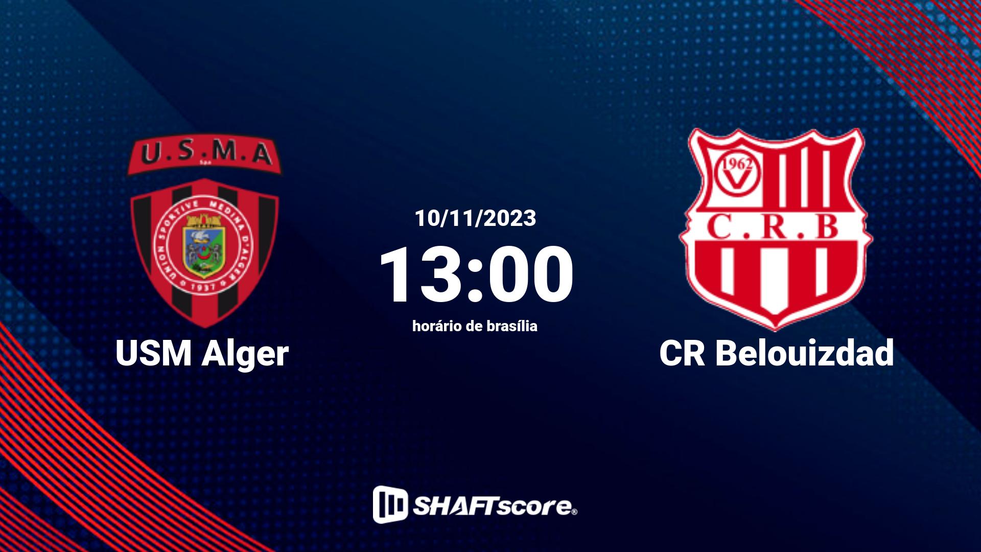 Estatísticas do jogo USM Alger vs CR Belouizdad 10.11 13:00