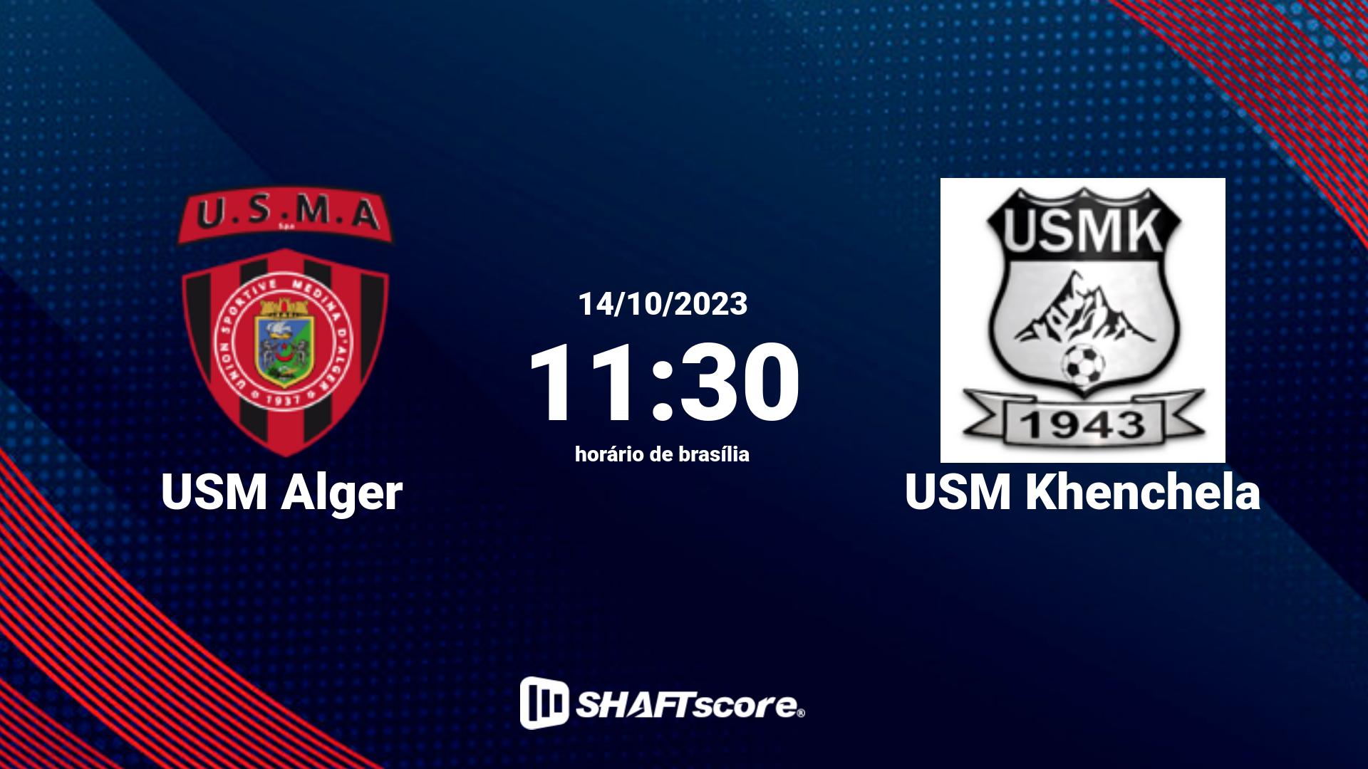 Estatísticas do jogo USM Alger vs USM Khenchela 14.10 11:30