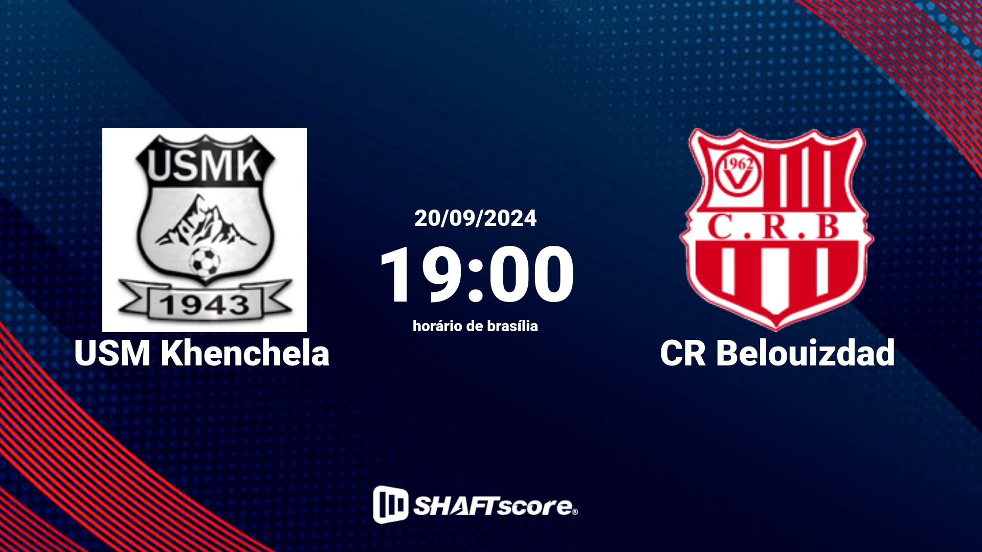 Estatísticas do jogo USM Khenchela vs CR Belouizdad 02.10 12:00