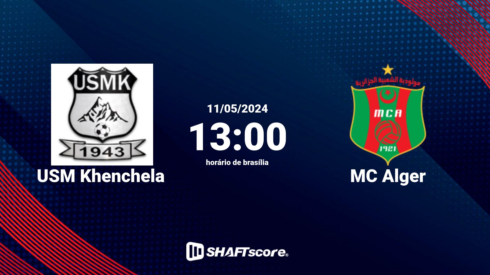 Estatísticas do jogo USM Khenchela vs MC Alger 11.05 13:00