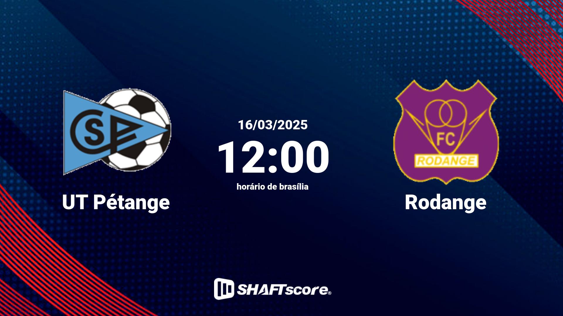 Estatísticas do jogo UT Pétange vs Rodange 16.03 12:00