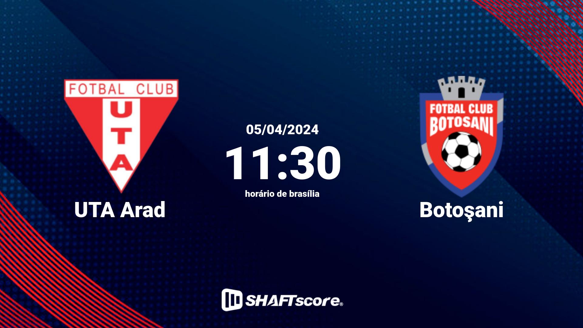 Estatísticas do jogo UTA Arad vs Botoşani 05.04 11:30