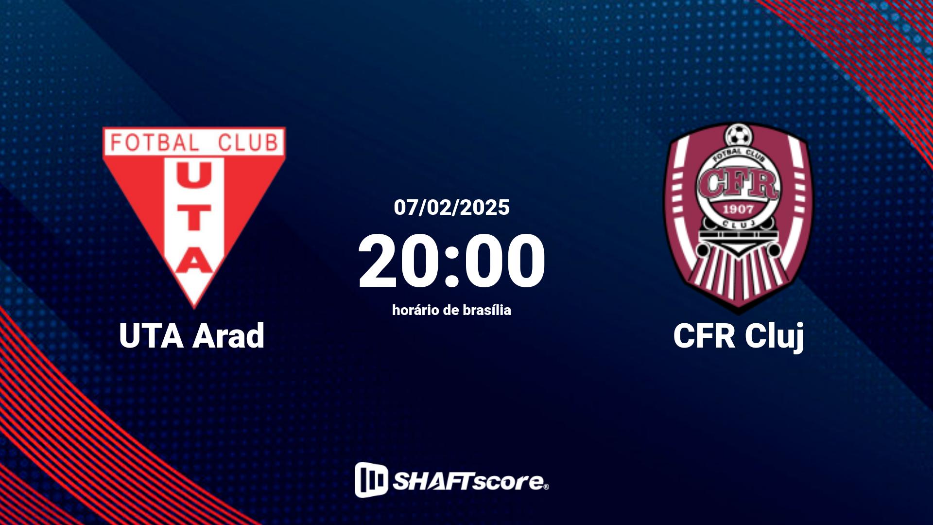 Estatísticas do jogo UTA Arad vs CFR Cluj 07.02 20:00