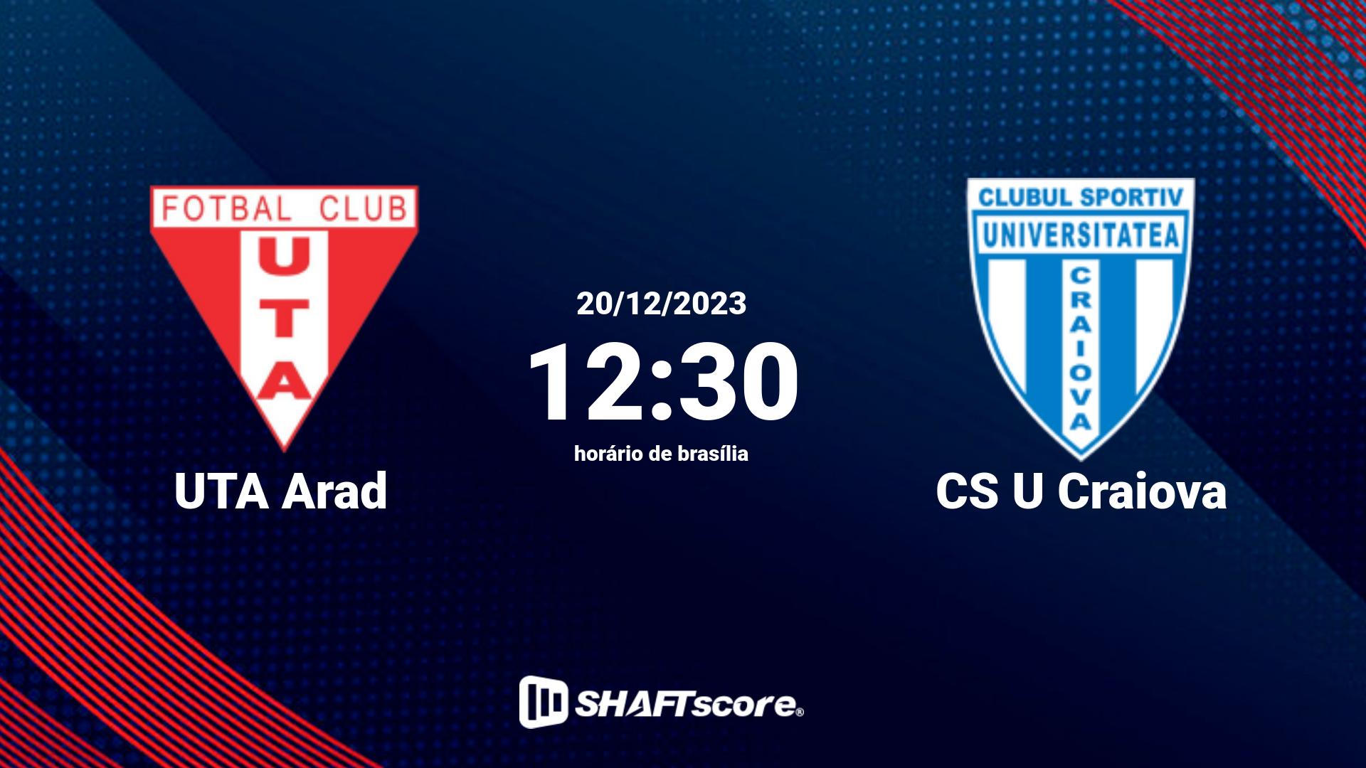 Estatísticas do jogo UTA Arad vs CS U Craiova 20.12 12:30