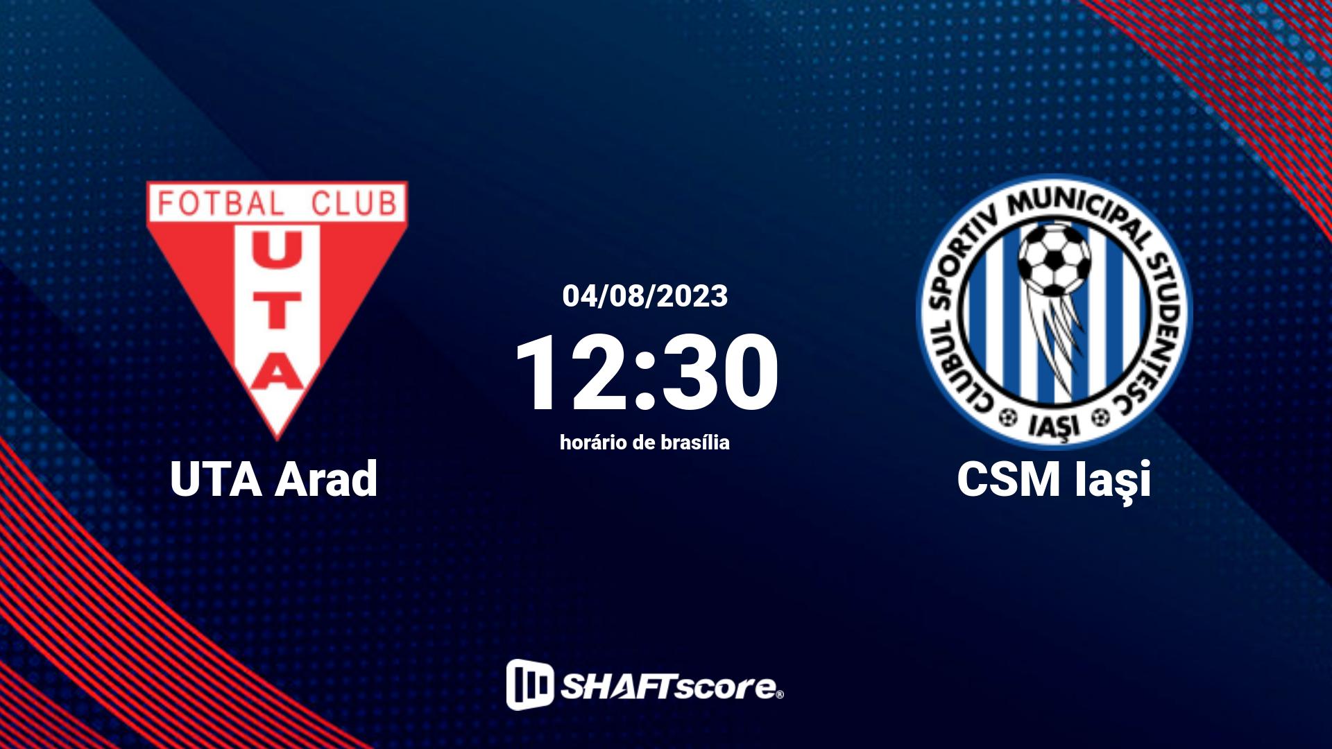 Estatísticas do jogo UTA Arad vs CSM Iaşi 04.08 12:30