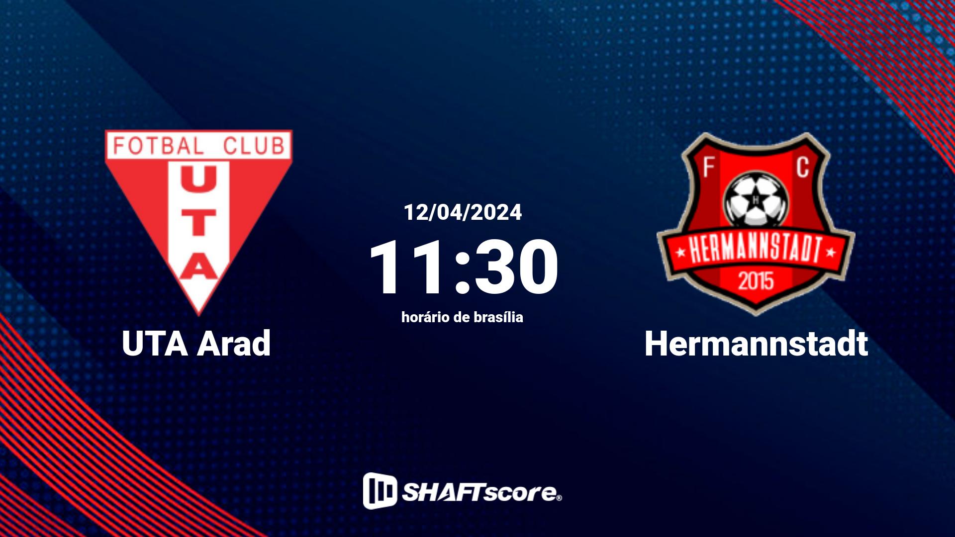 Estatísticas do jogo UTA Arad vs Hermannstadt 12.04 11:30