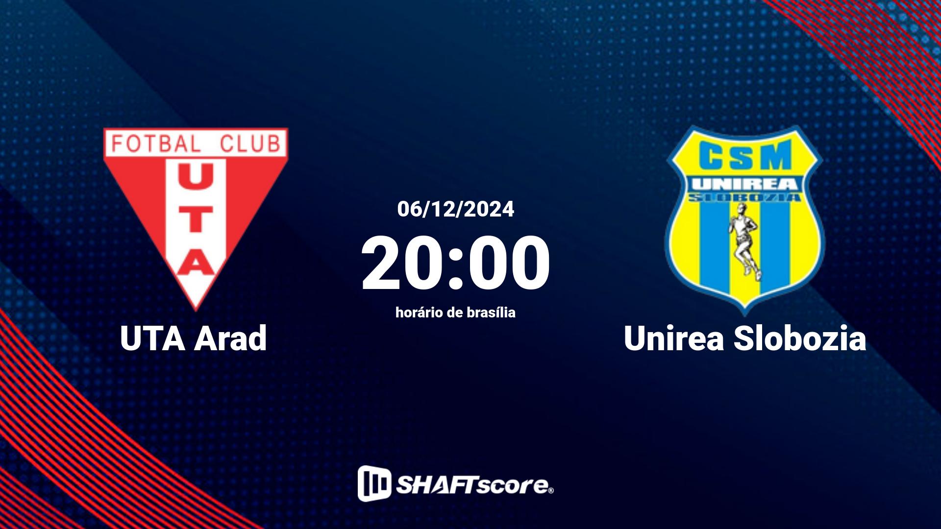 Estatísticas do jogo UTA Arad vs Unirea Slobozia 06.12 20:00