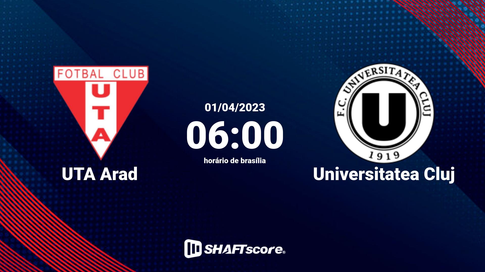 Estatísticas do jogo UTA Arad vs Universitatea Cluj 01.04 06:00