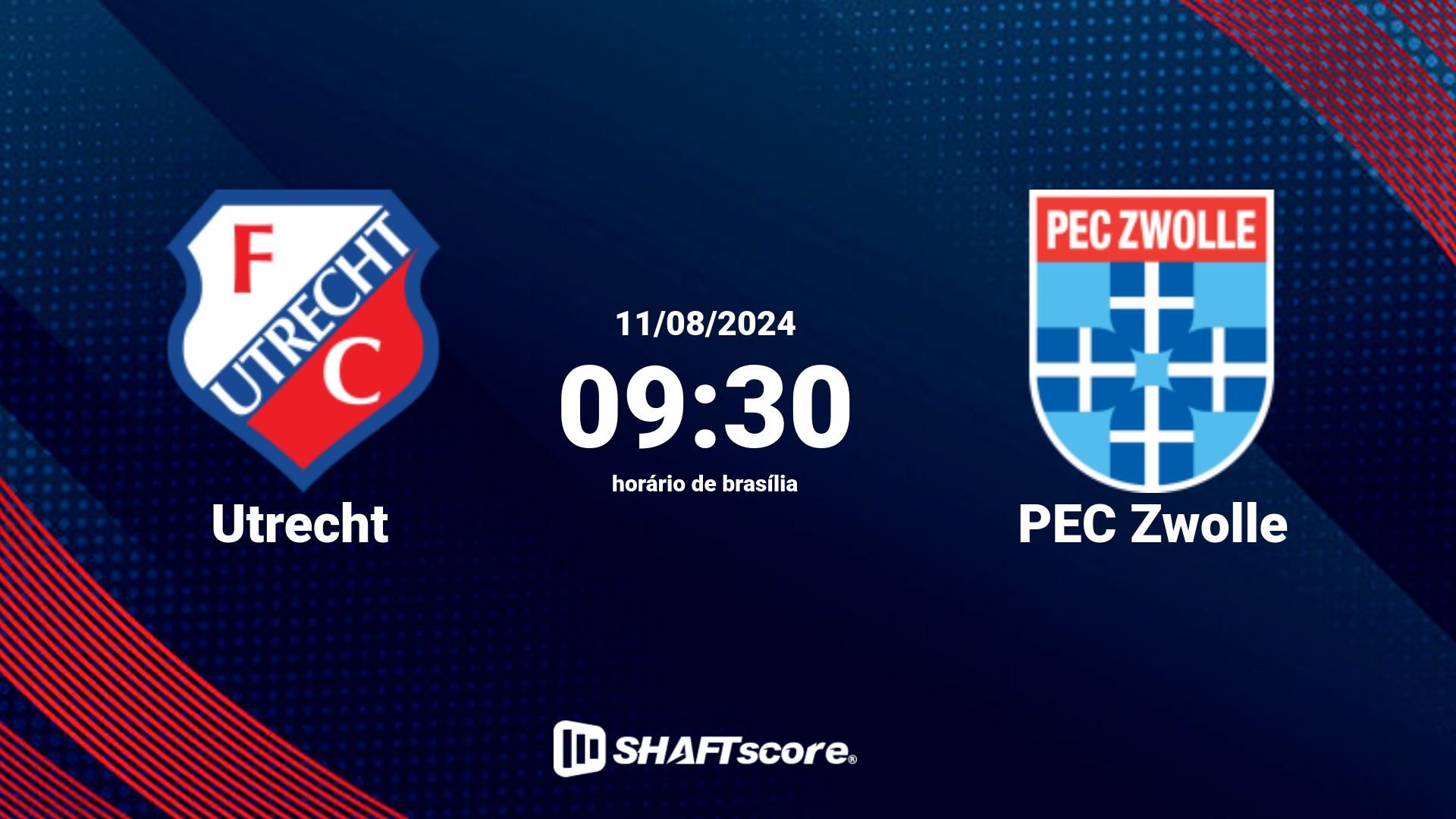 Estatísticas do jogo Utrecht vs PEC Zwolle 11.08 09:30