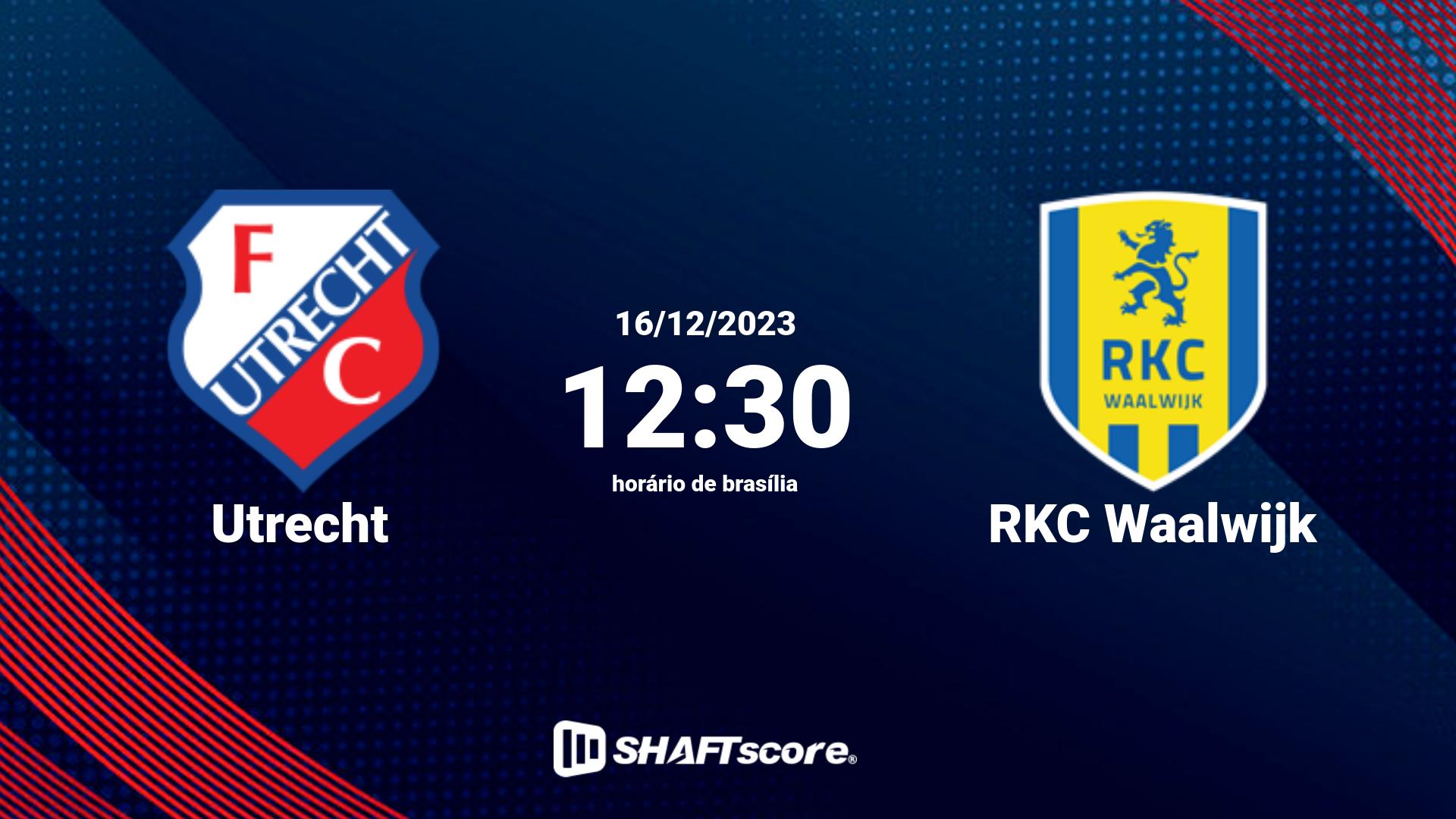 Estatísticas do jogo Utrecht vs RKC Waalwijk 16.12 12:30