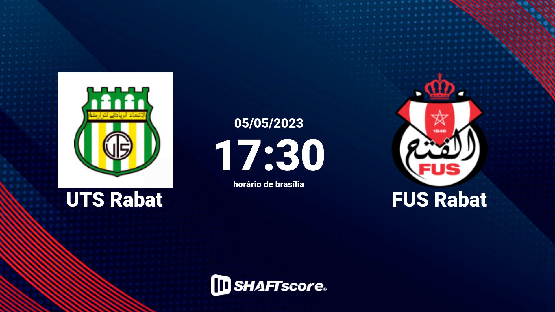 Estatísticas do jogo UTS Rabat vs FUS Rabat 05.05 17:30