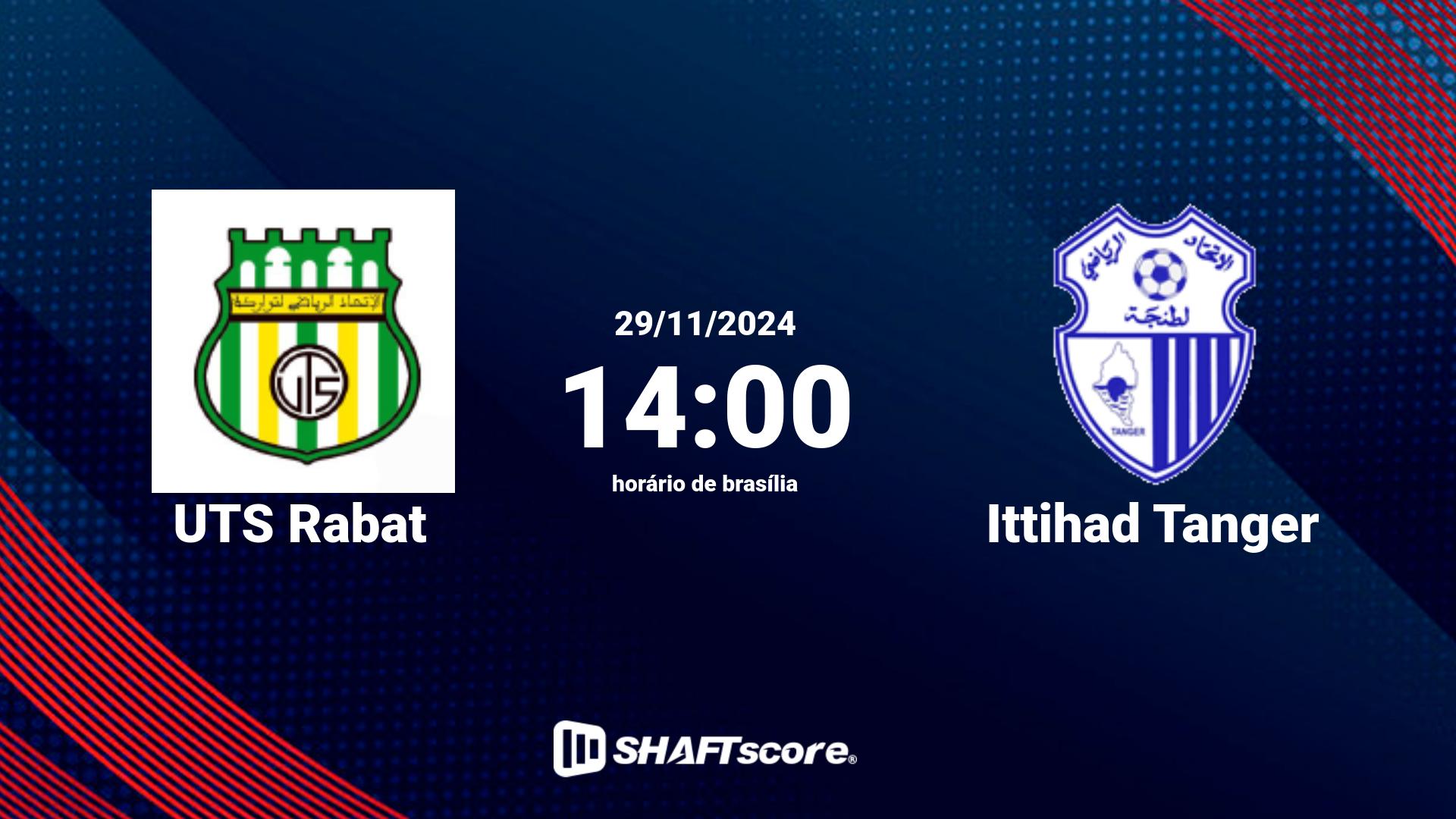 Estatísticas do jogo UTS Rabat vs Ittihad Tanger 29.11 14:00