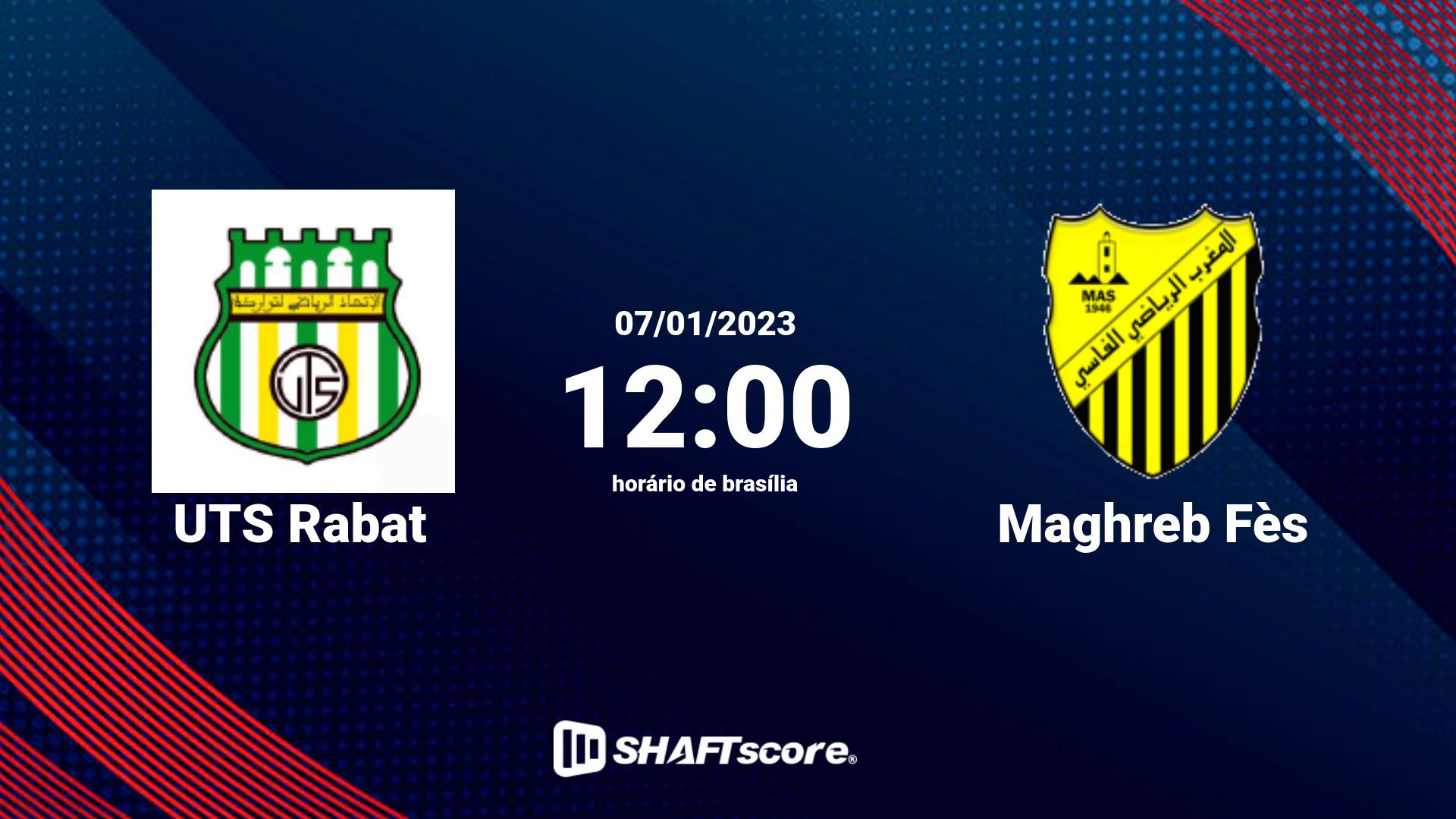 Estatísticas do jogo UTS Rabat vs Maghreb Fès 07.01 12:00