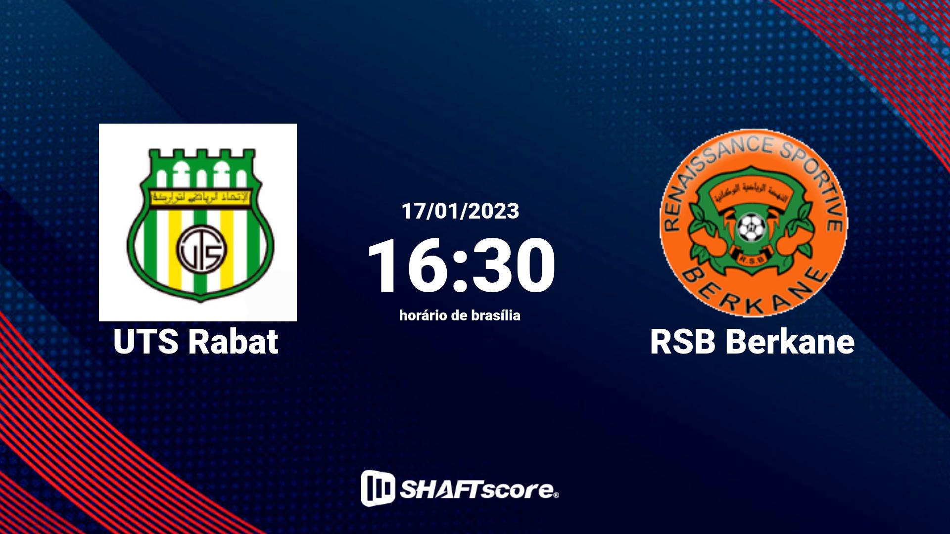 Estatísticas do jogo UTS Rabat vs RSB Berkane 17.01 16:30