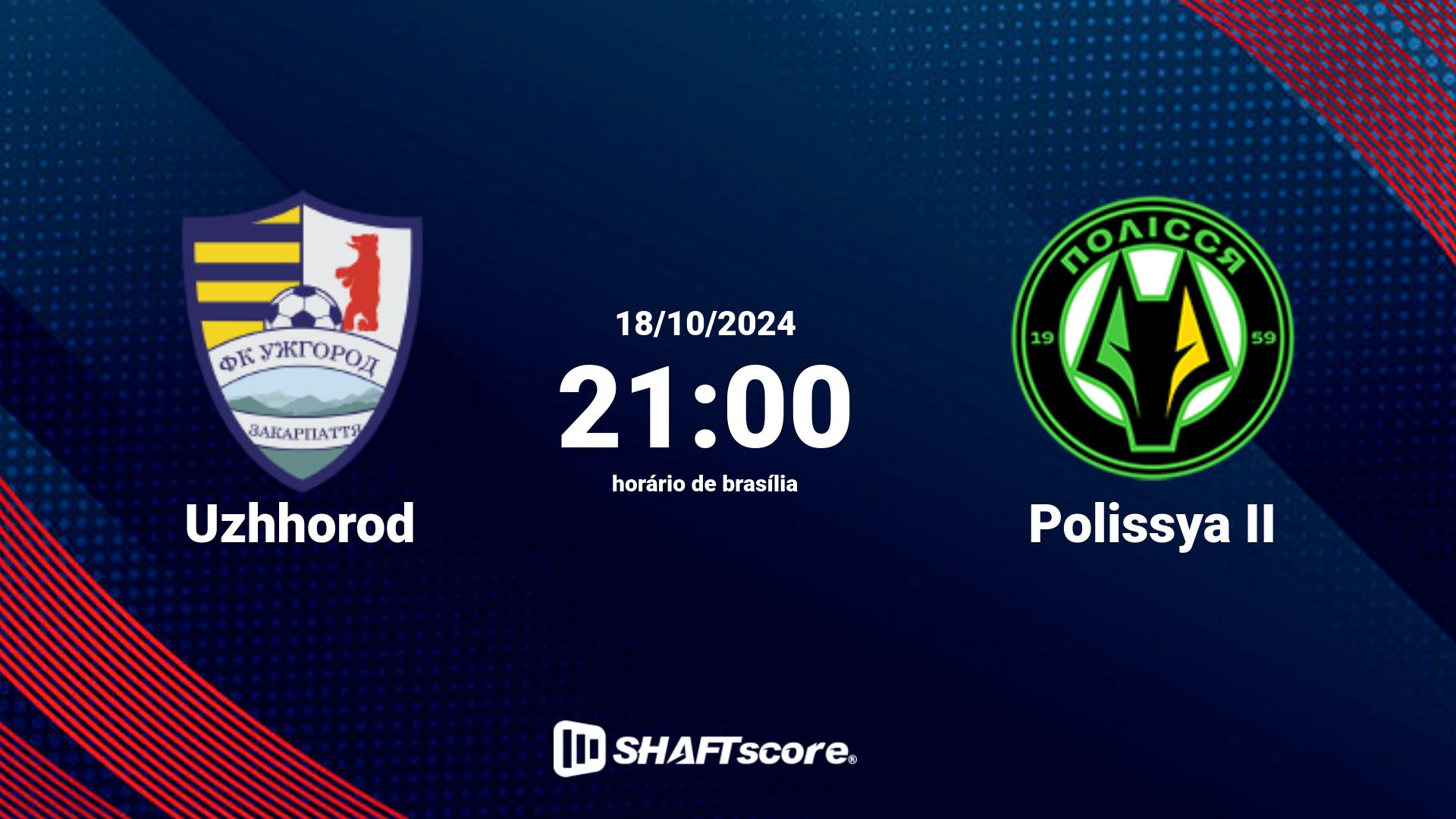 Estatísticas do jogo Uzhhorod vs Polissya II 18.10 21:00