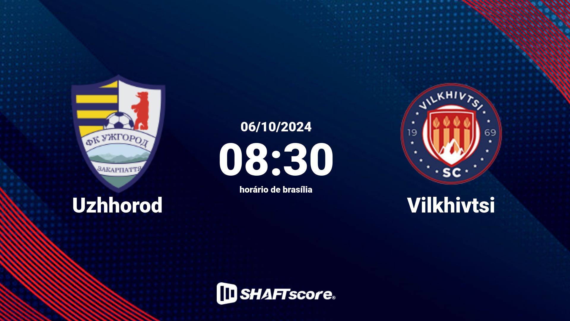 Estatísticas do jogo Uzhhorod vs Vilkhivtsi 06.10 08:30