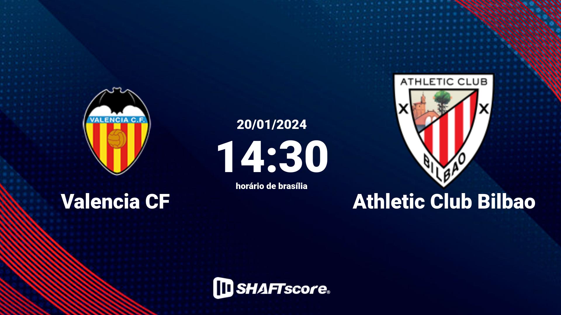 Estatísticas do jogo Valencia CF vs Athletic Club Bilbao 20.01 14:30