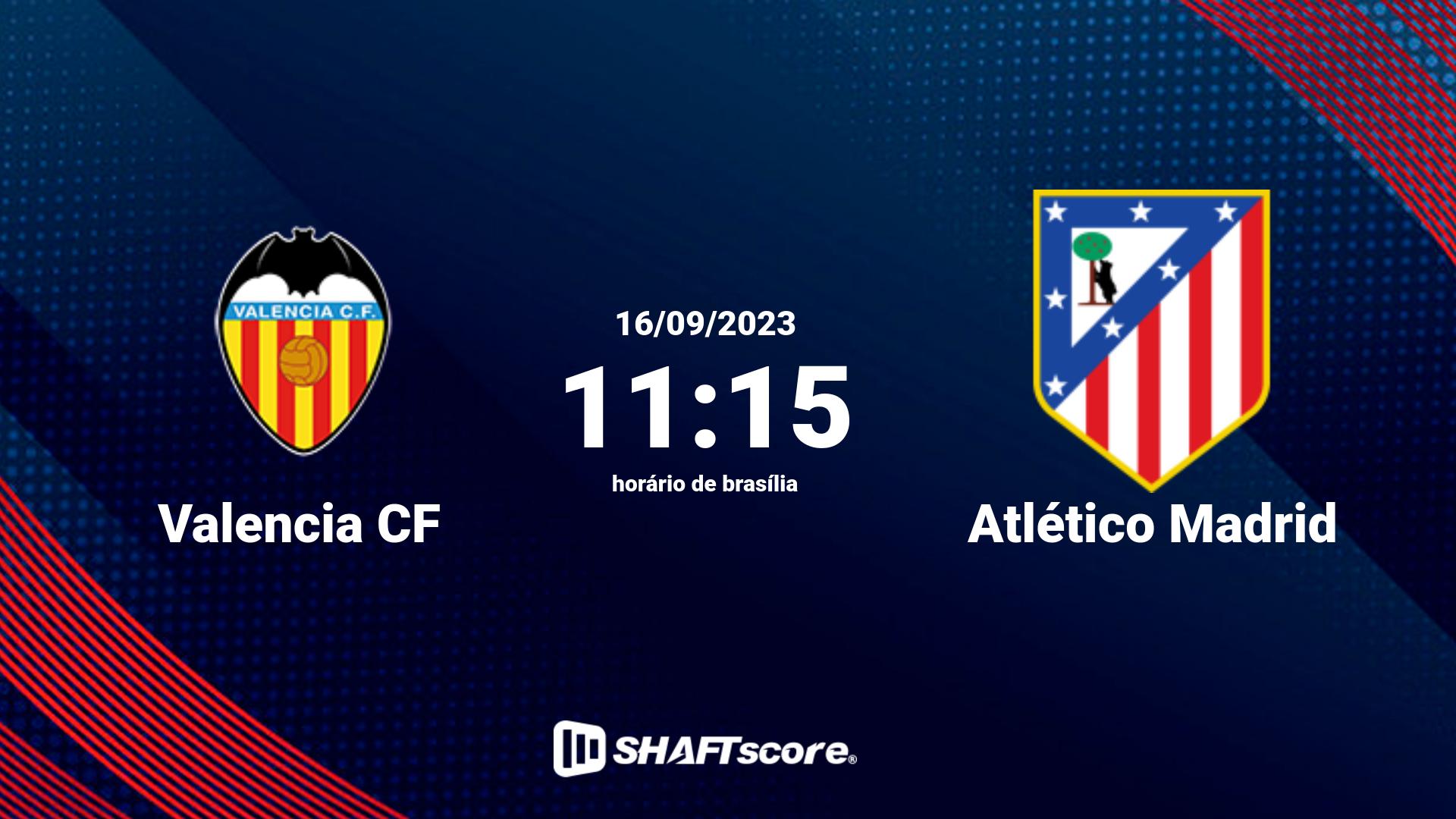 Estatísticas do jogo Valencia CF vs Atlético Madrid 16.09 11:15