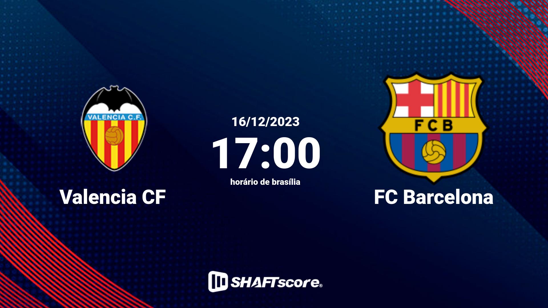 Estatísticas do jogo Valencia CF vs FC Barcelona 16.12 17:00