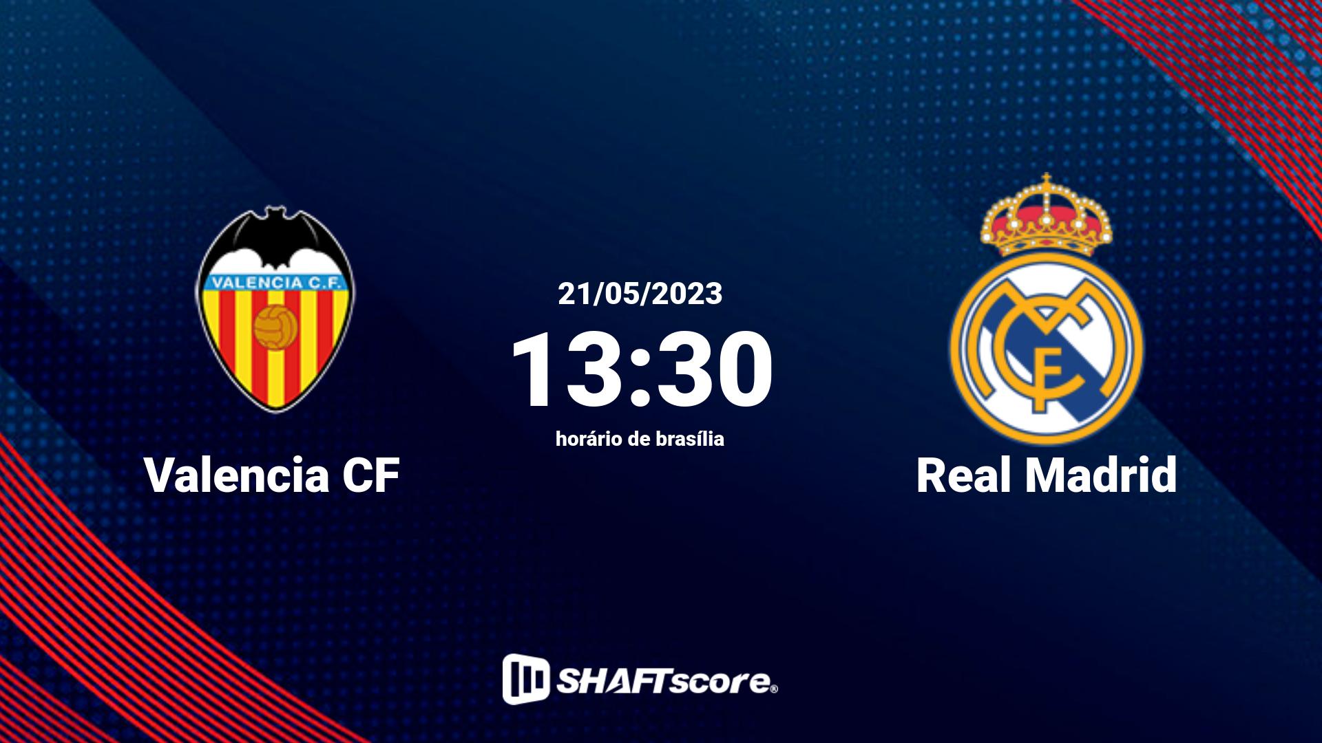 Estatísticas do jogo Valencia CF vs Real Madrid 21.05 13:30