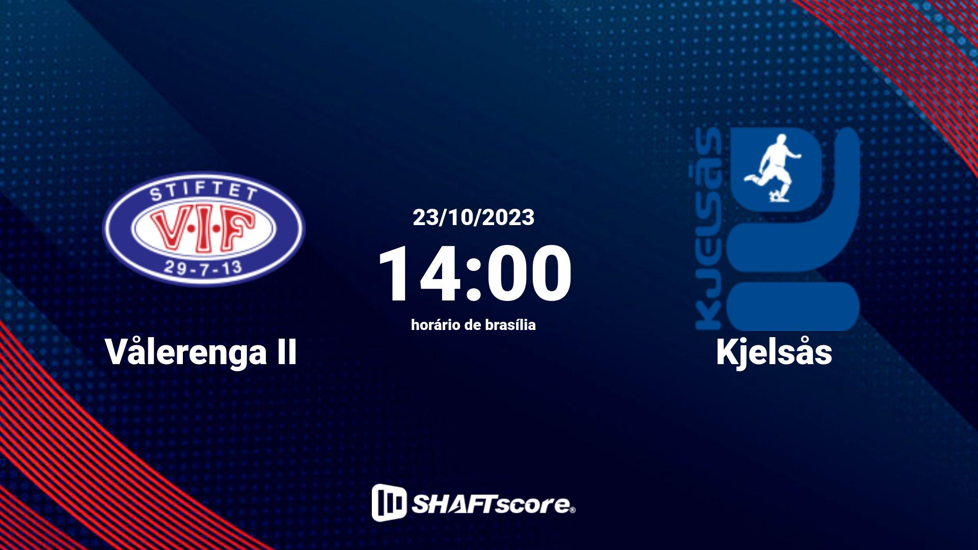 Estatísticas do jogo Vålerenga II vs Kjelsås 23.10 14:00