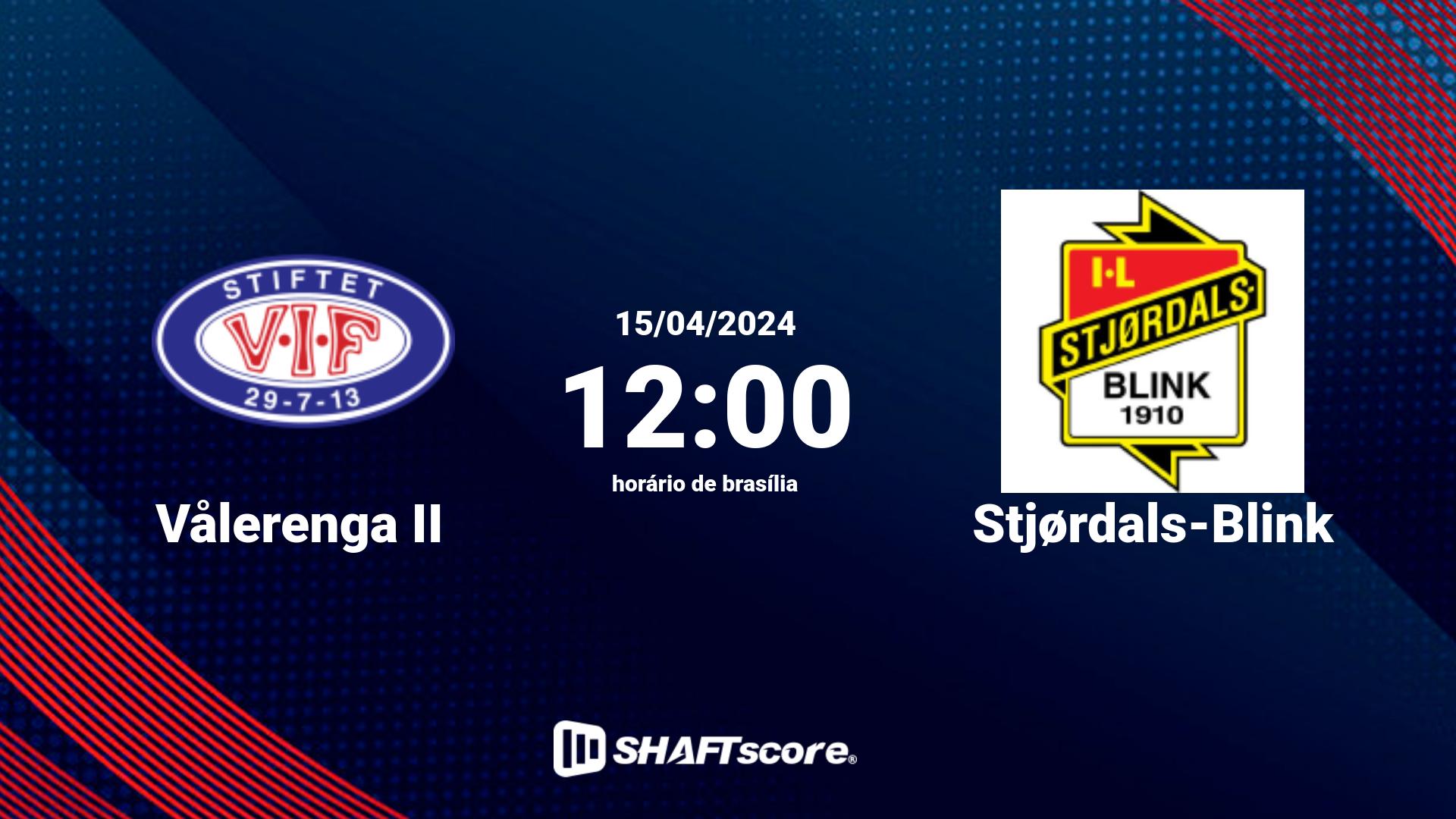 Estatísticas do jogo Vålerenga II vs Stjørdals-Blink 15.04 12:00