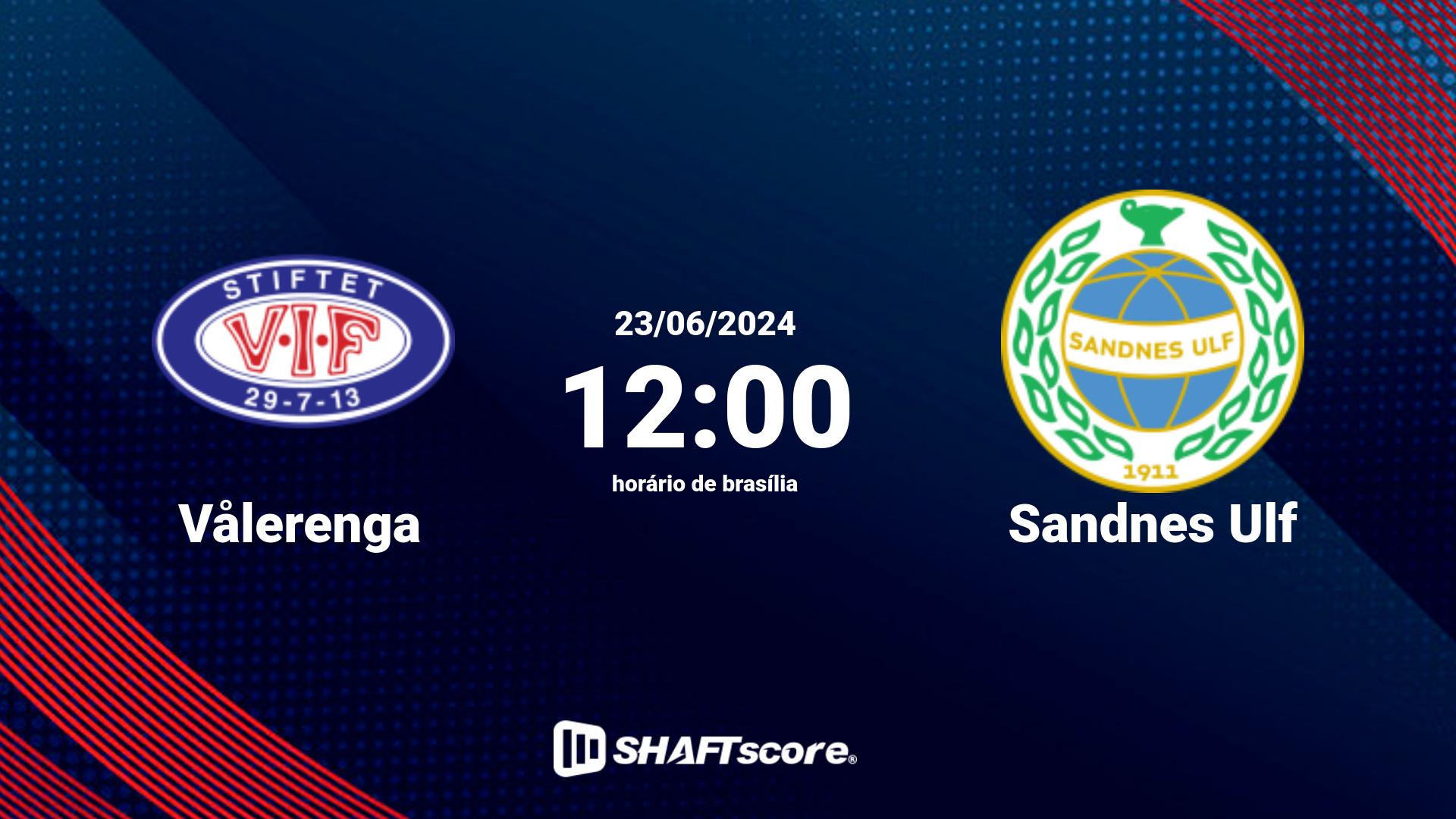 Estatísticas do jogo Vålerenga vs Sandnes Ulf 23.06 12:00