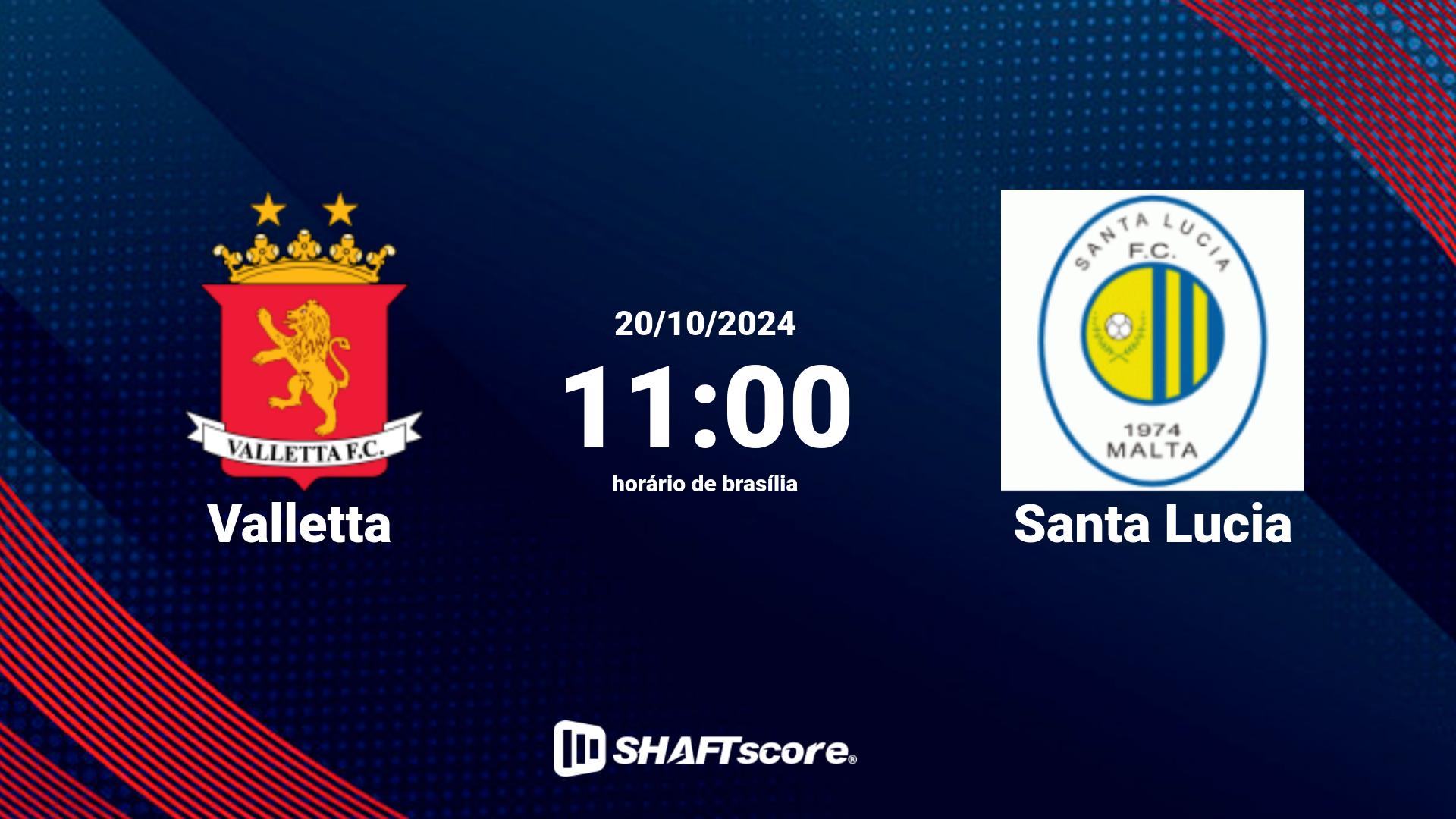 Estatísticas do jogo Valletta vs Santa Lucia 20.10 11:00