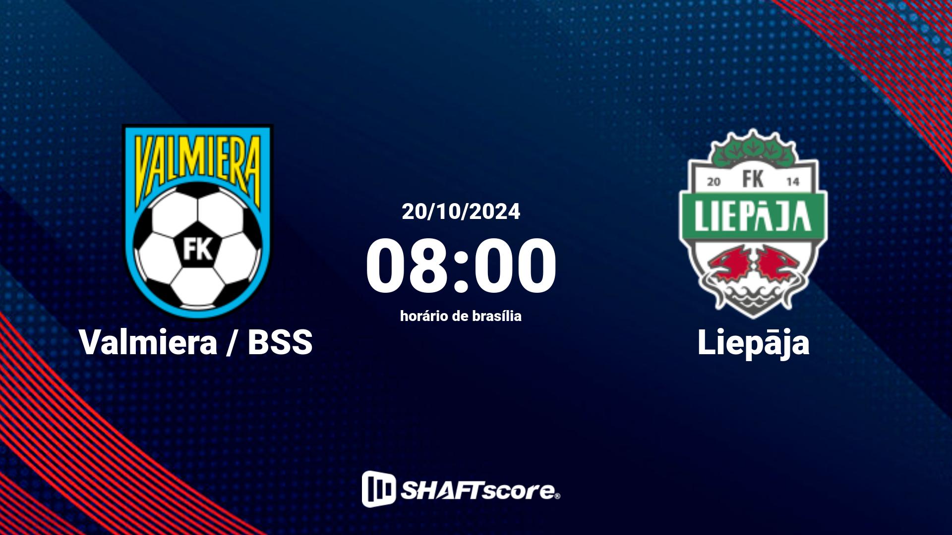 Estatísticas do jogo Valmiera / BSS vs Liepāja 20.10 08:00