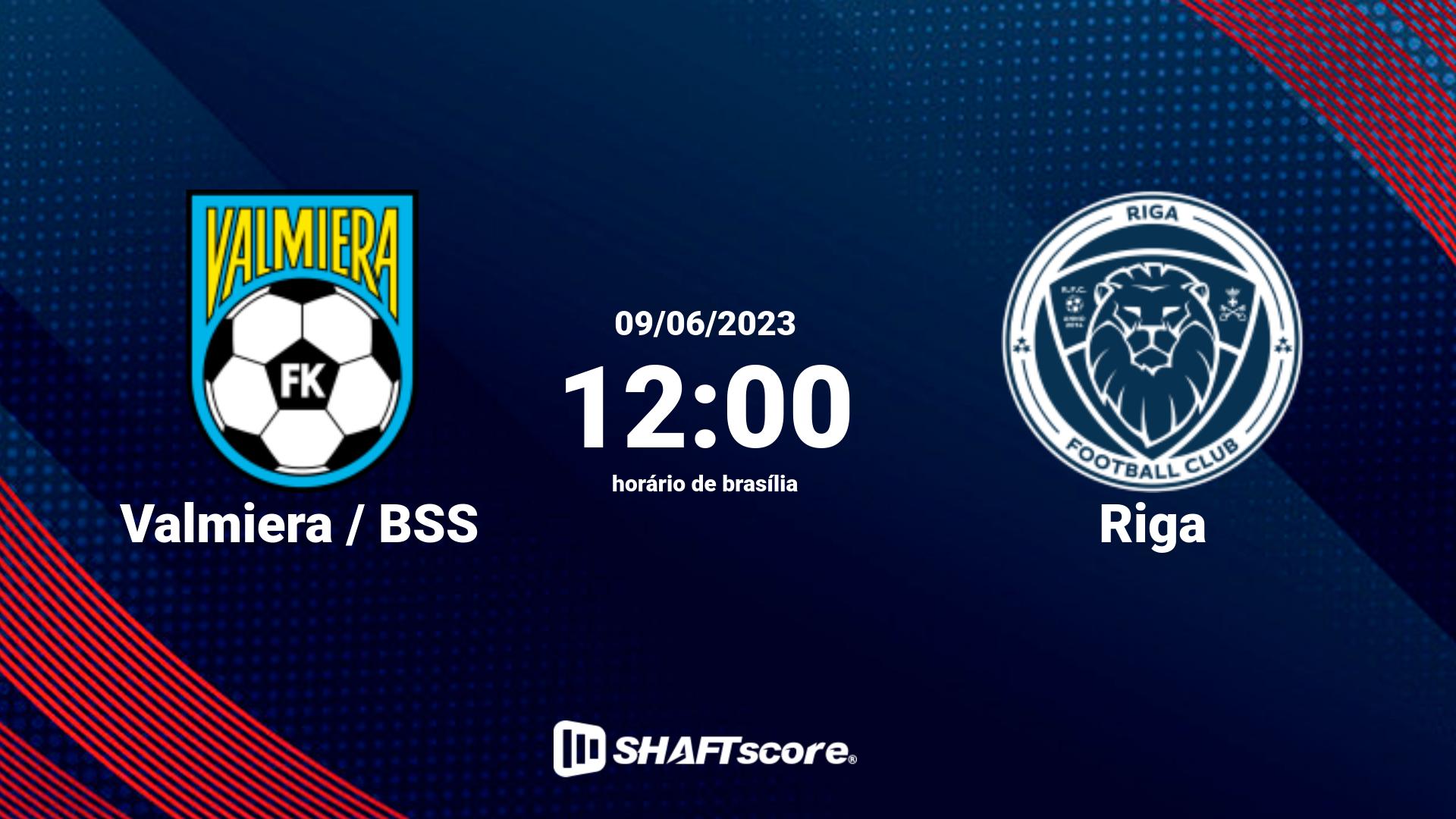 Estatísticas do jogo Valmiera / BSS vs Riga 09.06 12:00