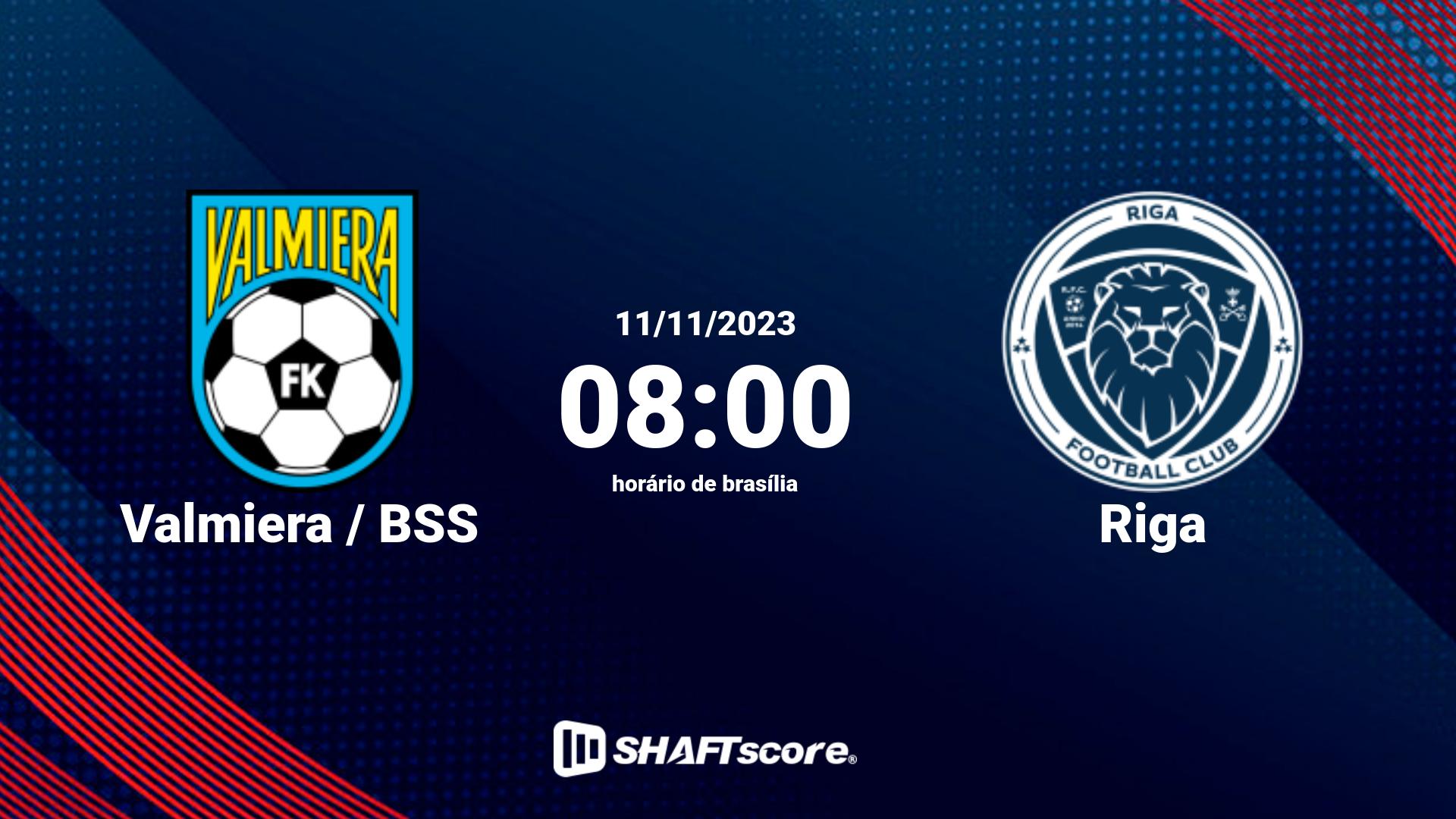 Estatísticas do jogo Valmiera / BSS vs Riga 11.11 08:00