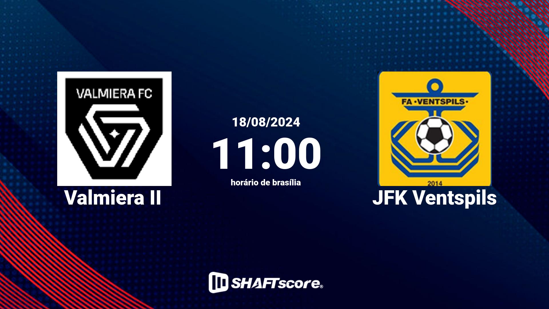 Estatísticas do jogo Valmiera II vs JFK Ventspils 18.08 11:00