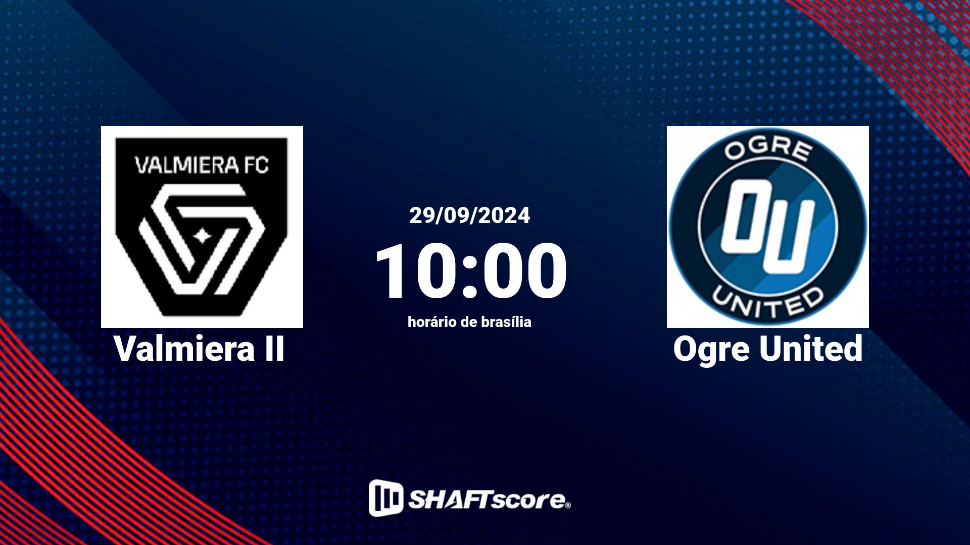 Estatísticas do jogo Valmiera II vs Ogre United 29.09 10:00