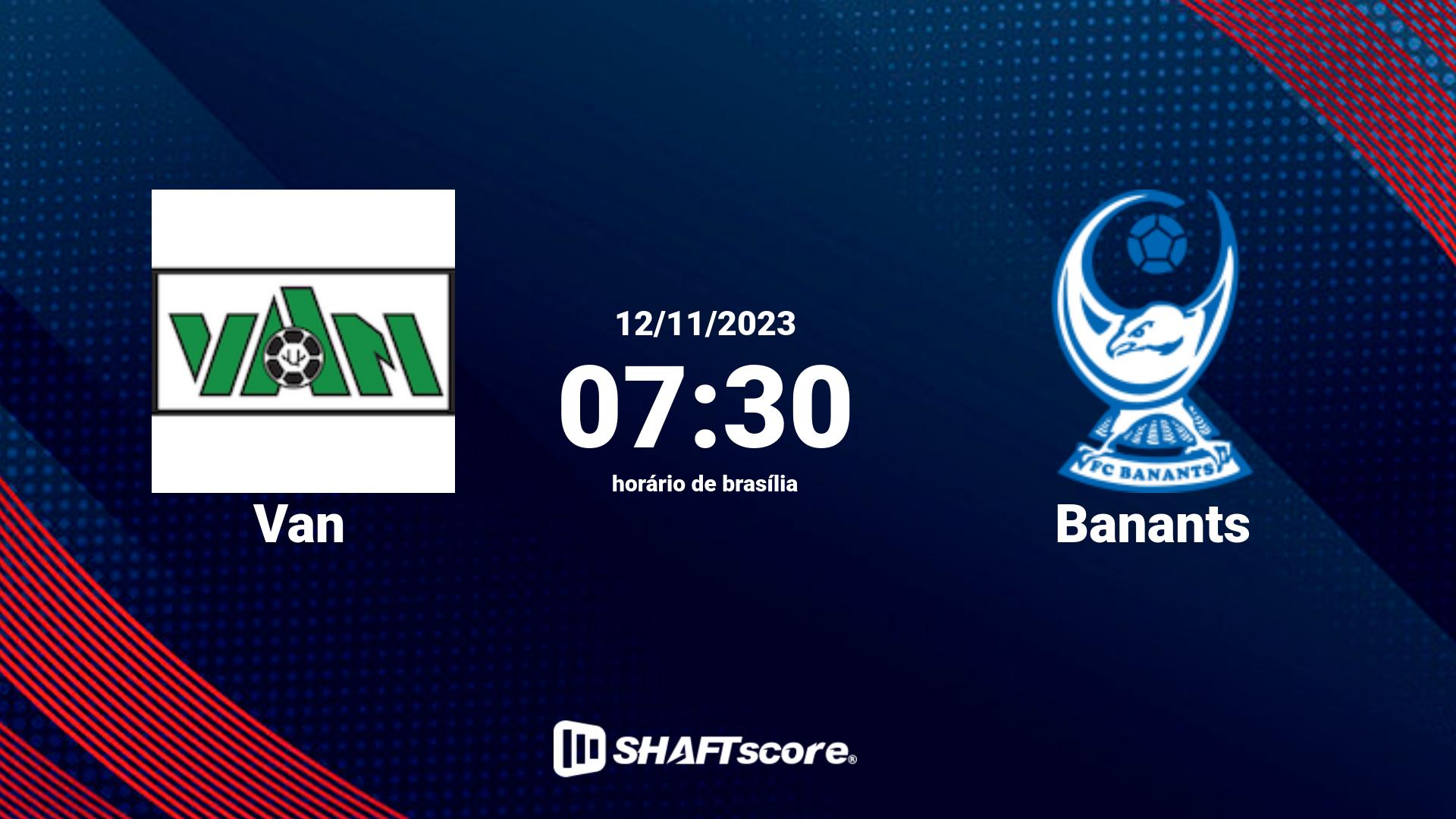 Estatísticas do jogo Van vs Banants 12.11 07:30