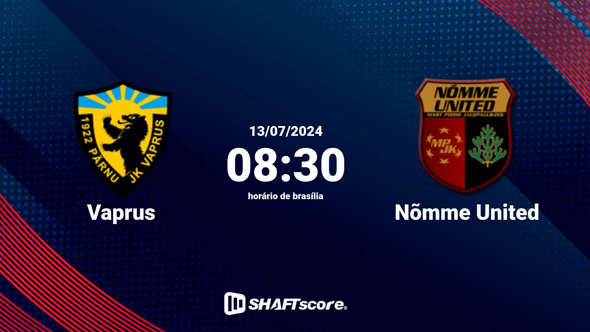 Estatísticas do jogo Vaprus vs Nõmme United 13.07 08:30
