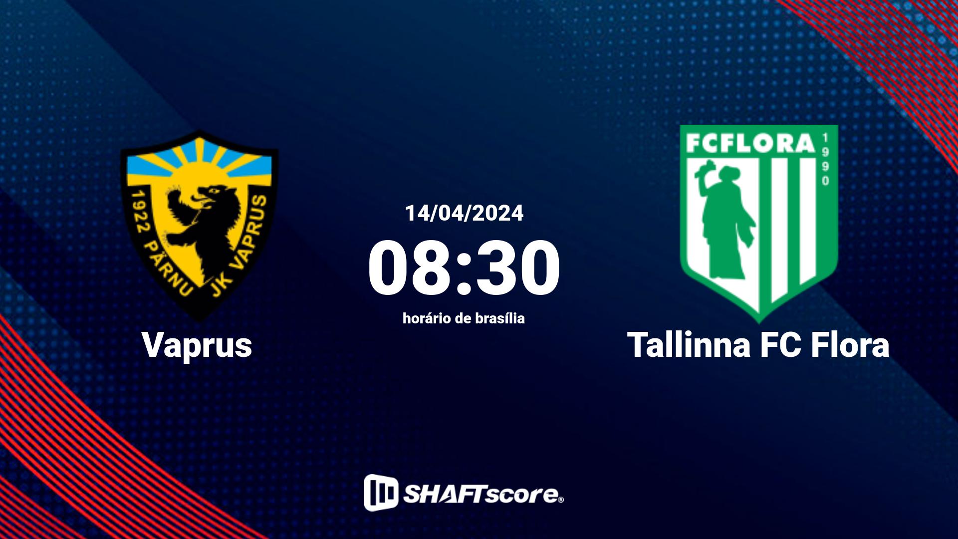 Estatísticas do jogo Vaprus vs Tallinna FC Flora 14.04 08:30