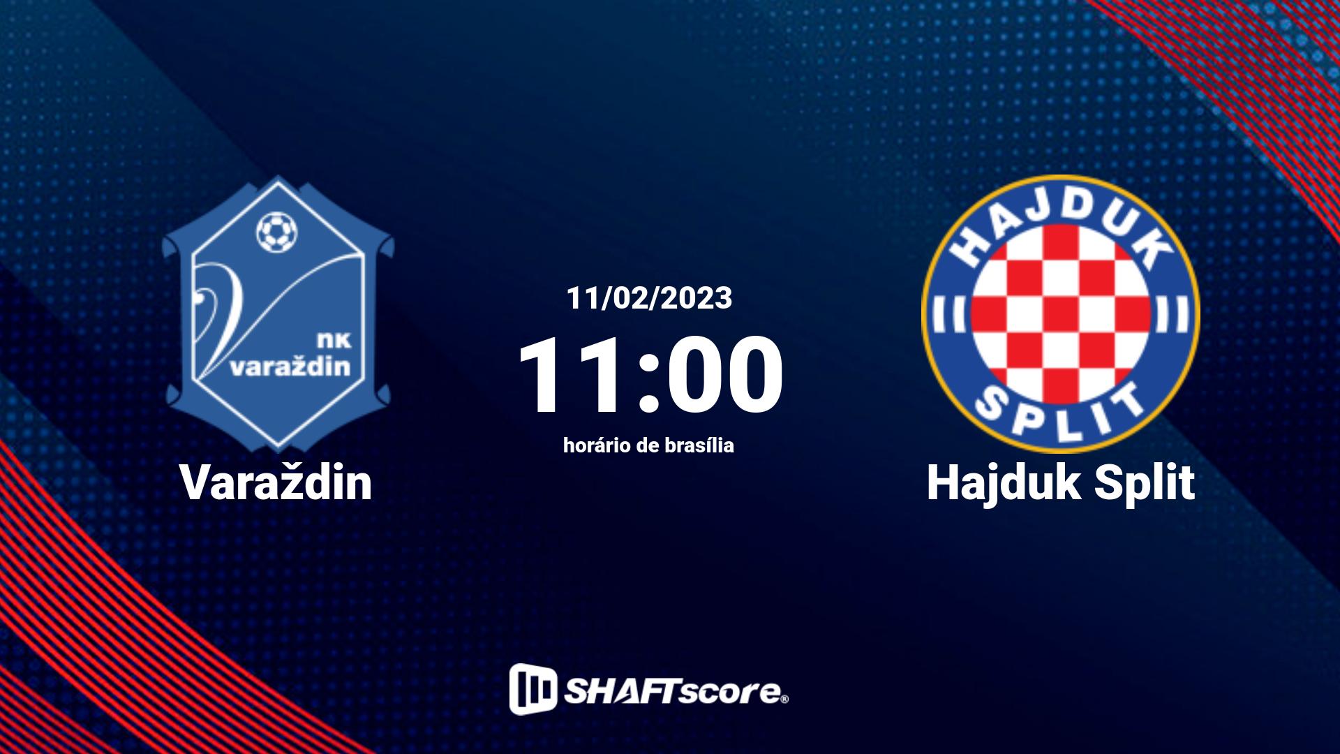 Estatísticas do jogo Varaždin vs Hajduk Split 11.02 11:00