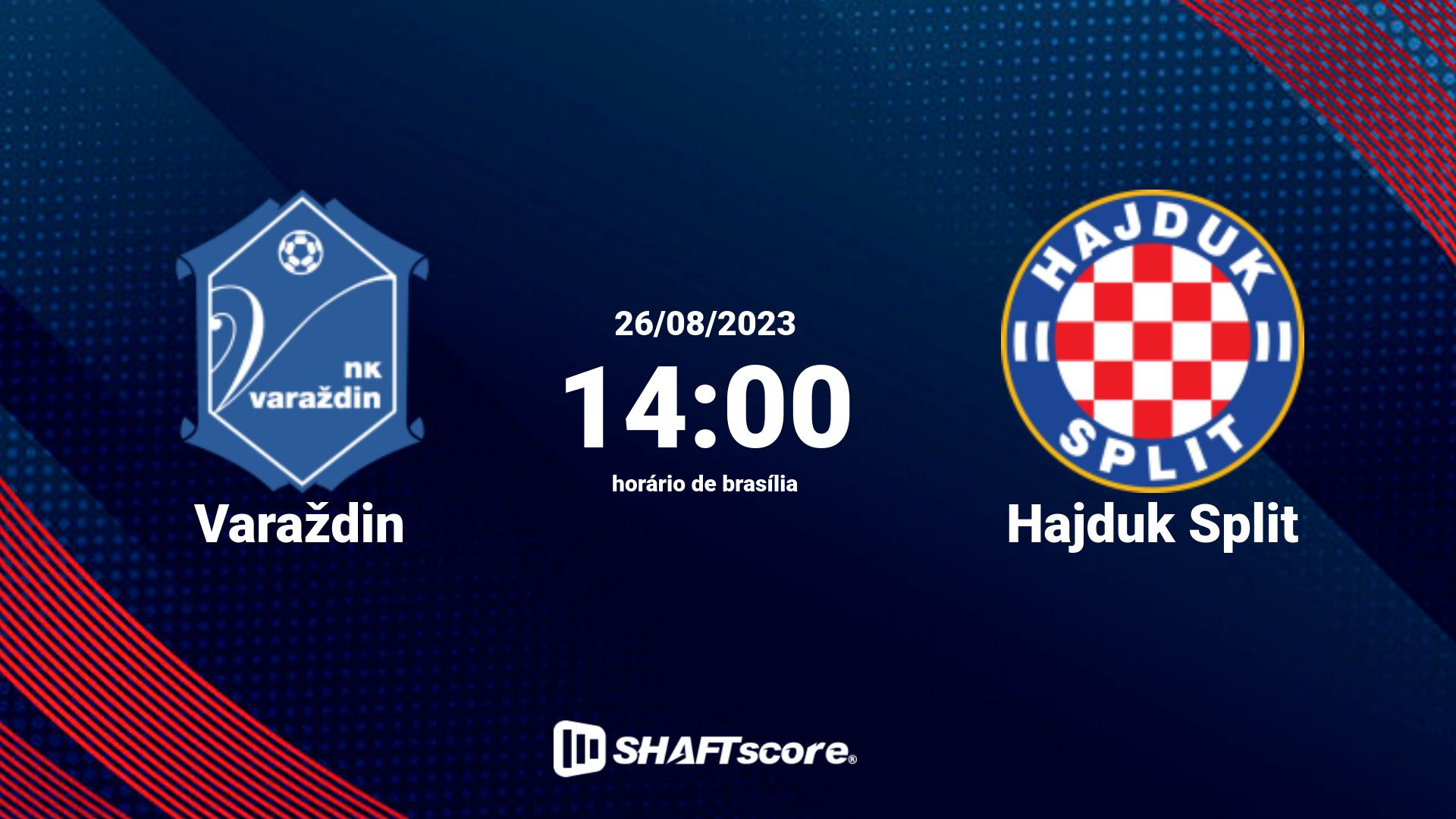 Estatísticas do jogo Varaždin vs Hajduk Split 26.08 14:00