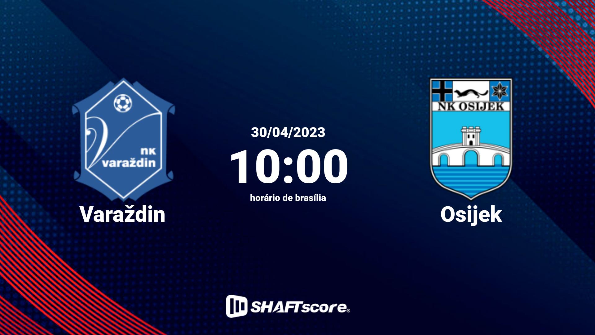 Estatísticas do jogo Varaždin vs Osijek 30.04 10:00