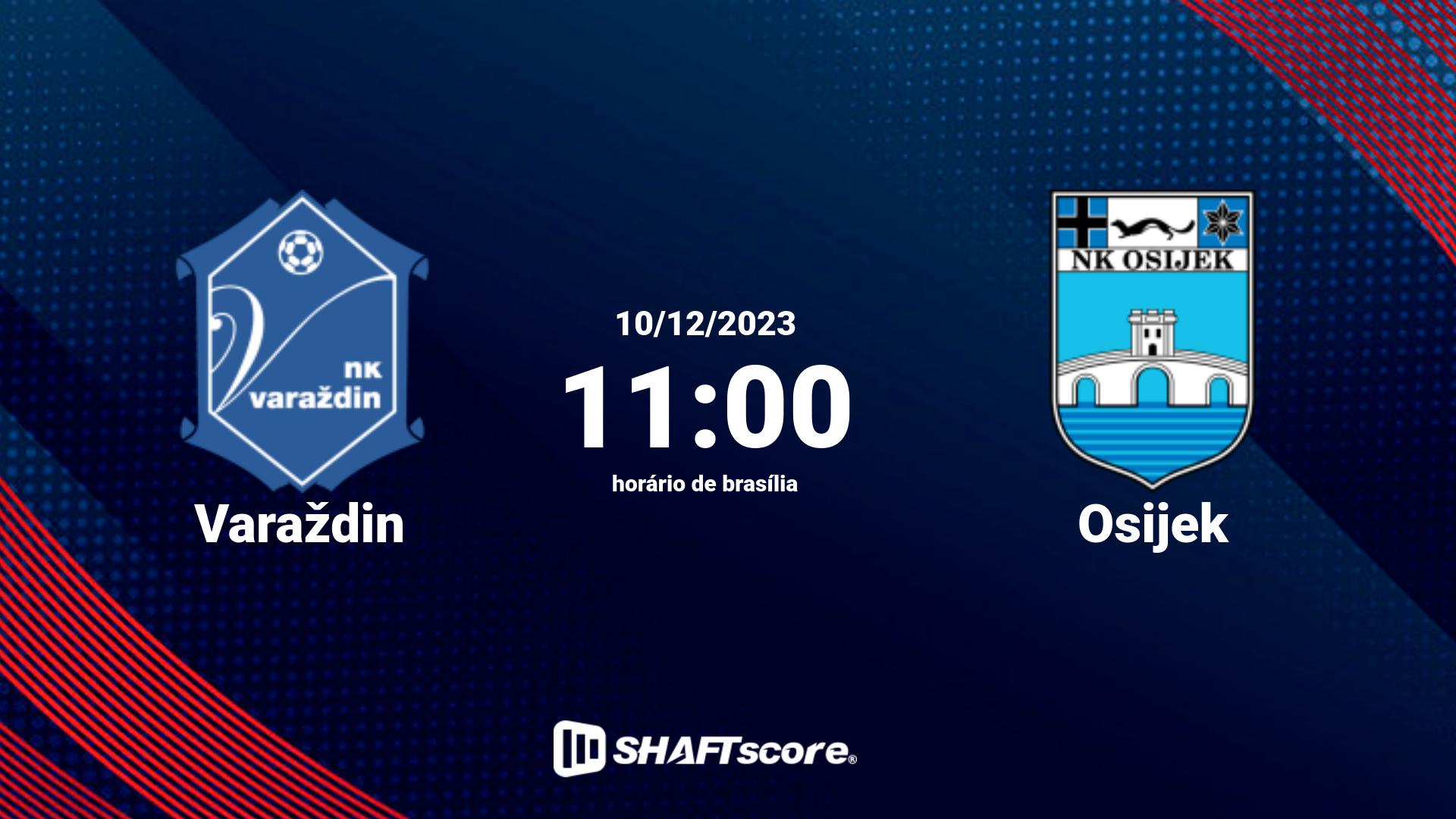 Estatísticas do jogo Varaždin vs Osijek 10.12 11:00