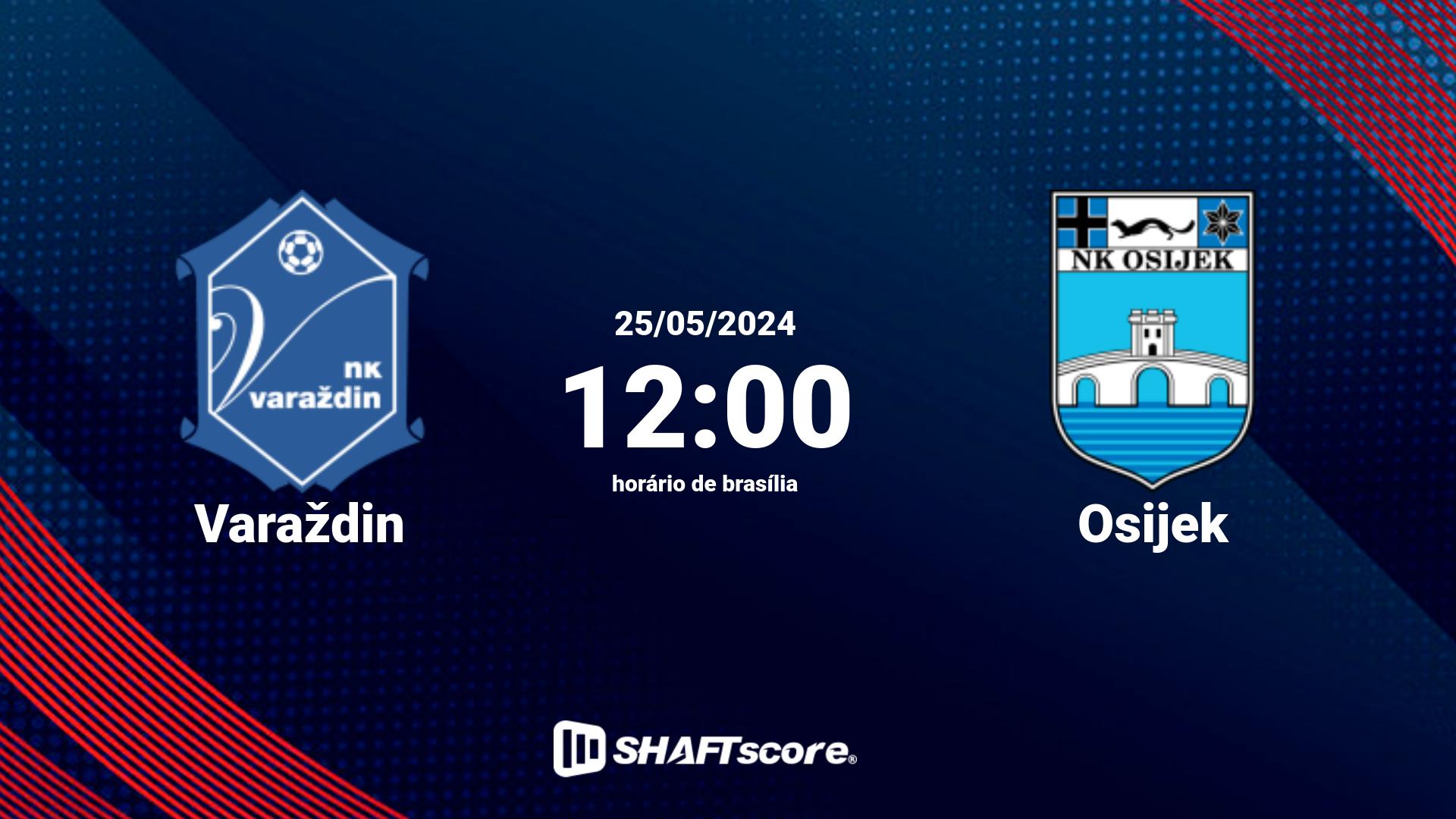 Estatísticas do jogo Varaždin vs Osijek 25.05 12:00