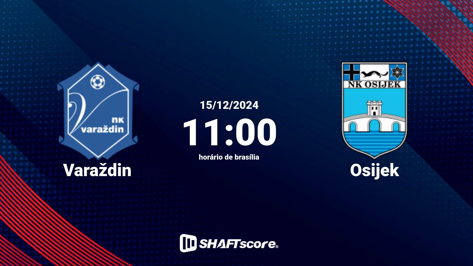 Estatísticas do jogo Varaždin vs Osijek 15.12 11:00