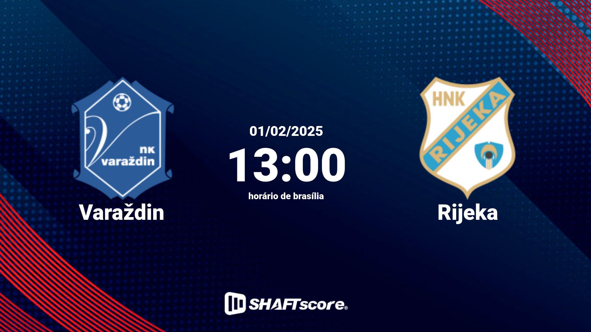 Estatísticas do jogo Varaždin vs Rijeka 01.02 13:00