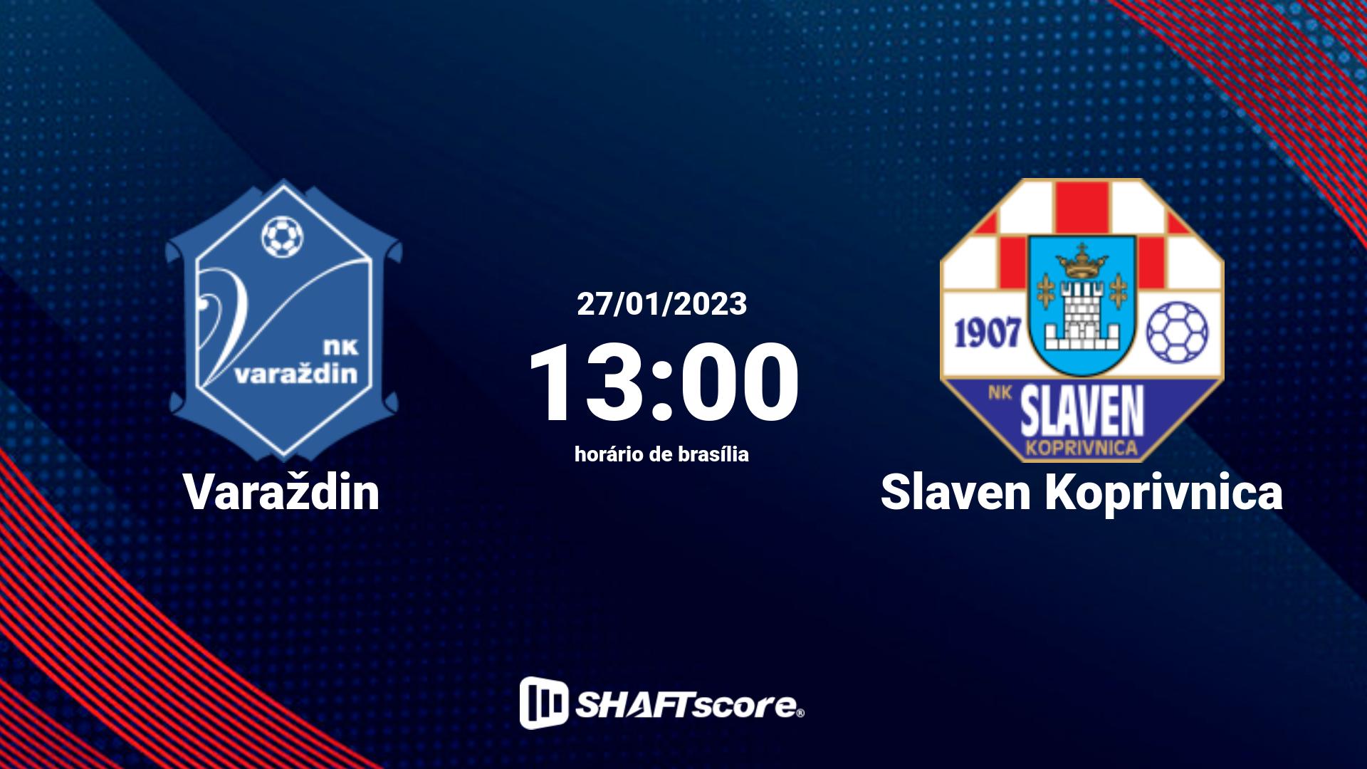 Estatísticas do jogo Varaždin vs Slaven Koprivnica 27.01 13:00